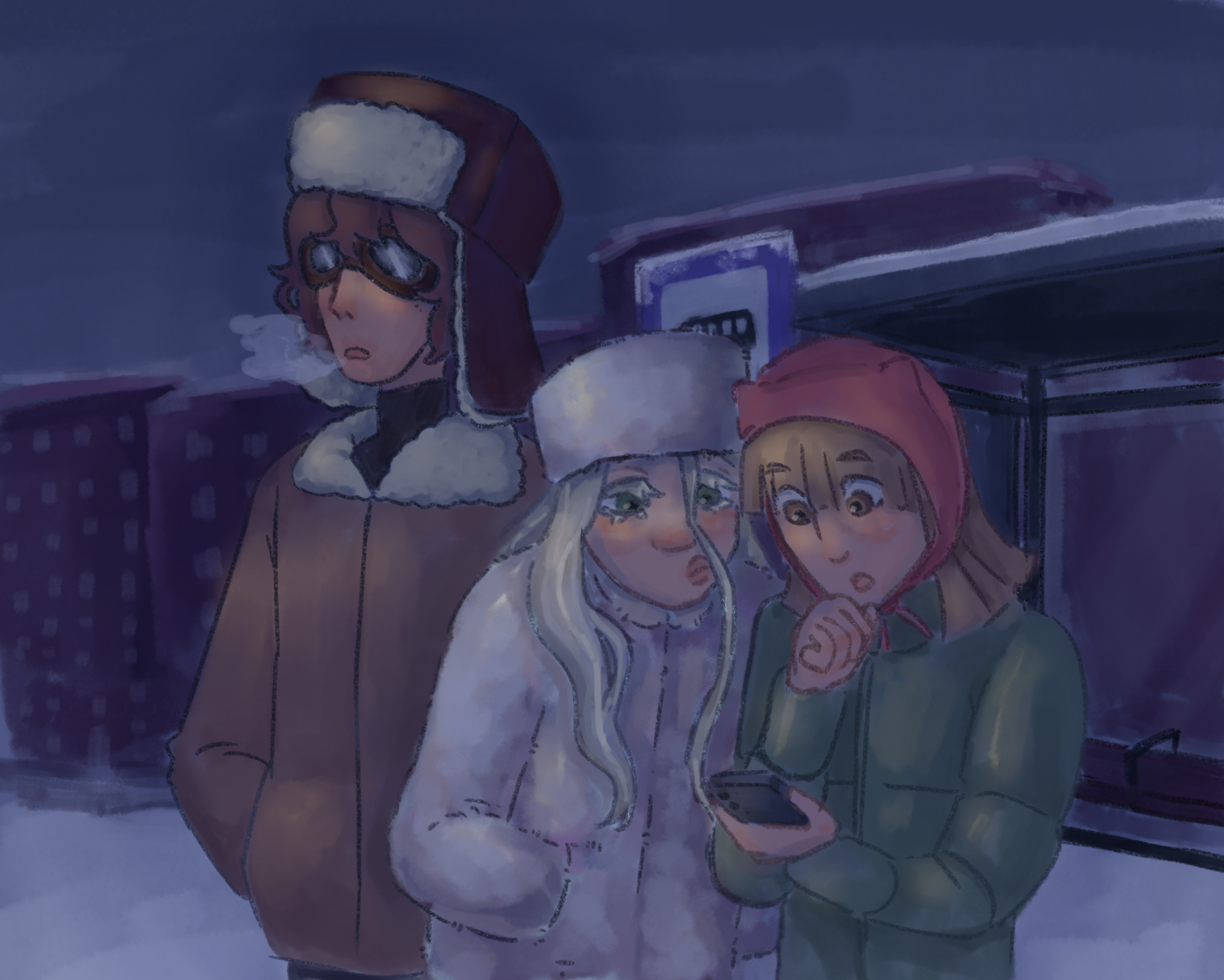 зимний вечер — Изображение №1 — Иллюстрация на Dprofile