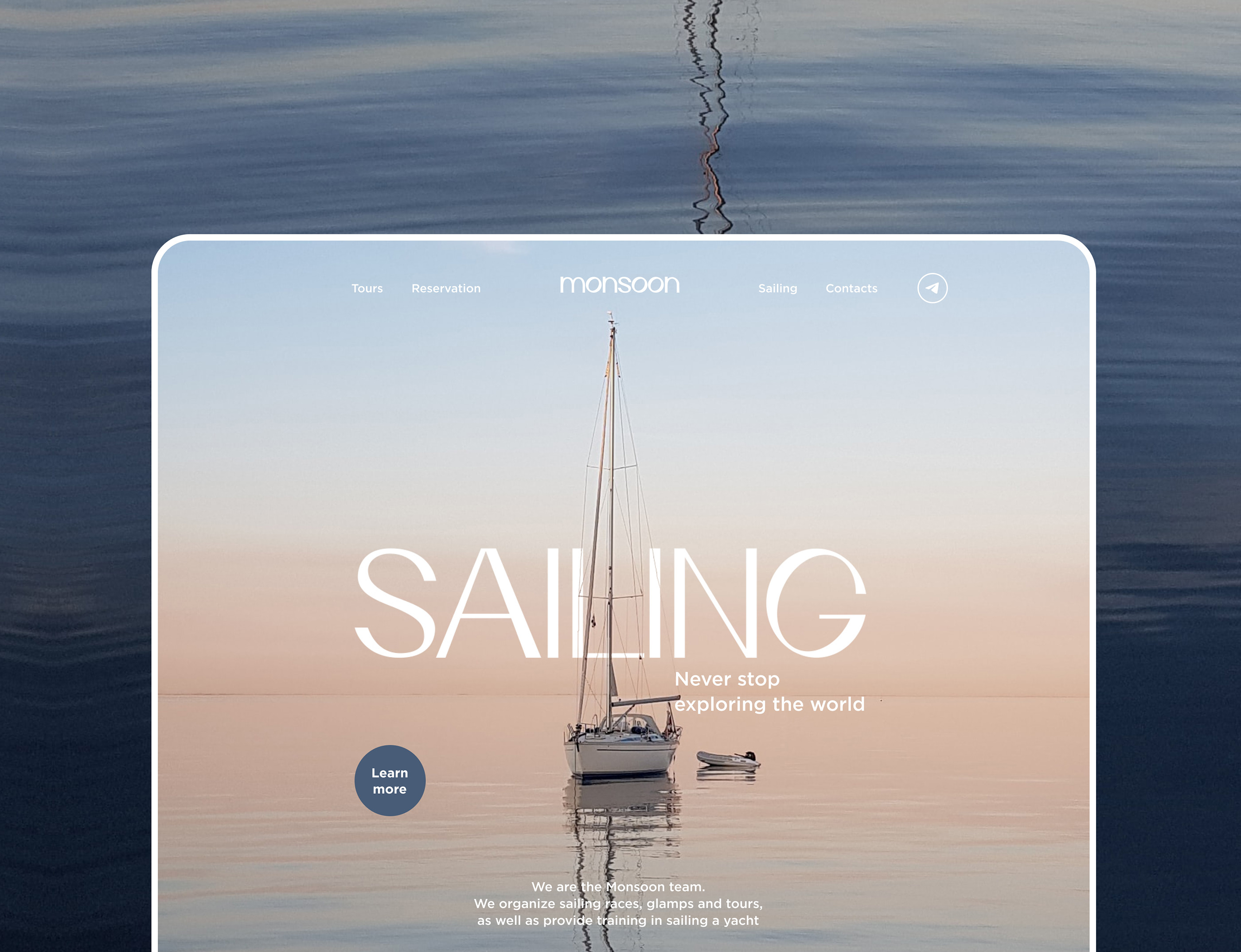 Website from sailing training | "Monsoon" — Изображение №2 — Интерфейсы, Графика на Dprofile
