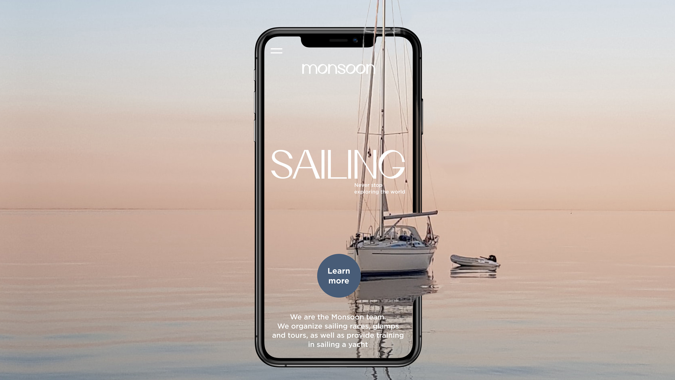 Website from sailing training | "Monsoon" — Изображение №1 — Интерфейсы, Графика на Dprofile