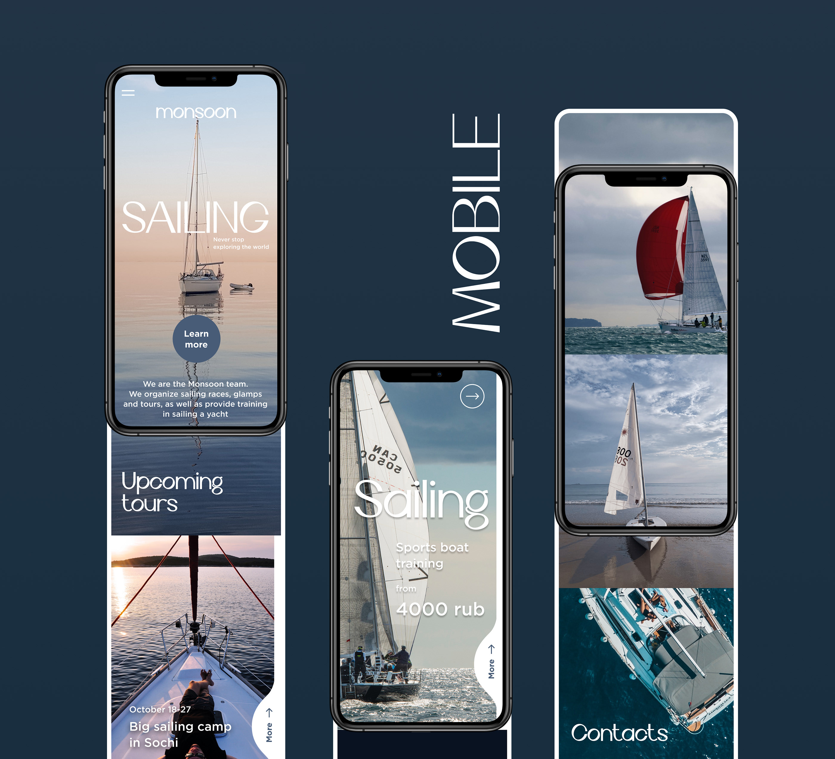 Website from sailing training | "Monsoon" — Изображение №7 — Интерфейсы, Графика на Dprofile