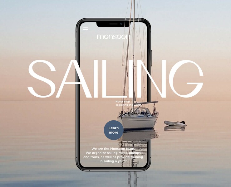 Website from sailing training | "Monsoon" — Интерфейсы, Графика на Dprofile