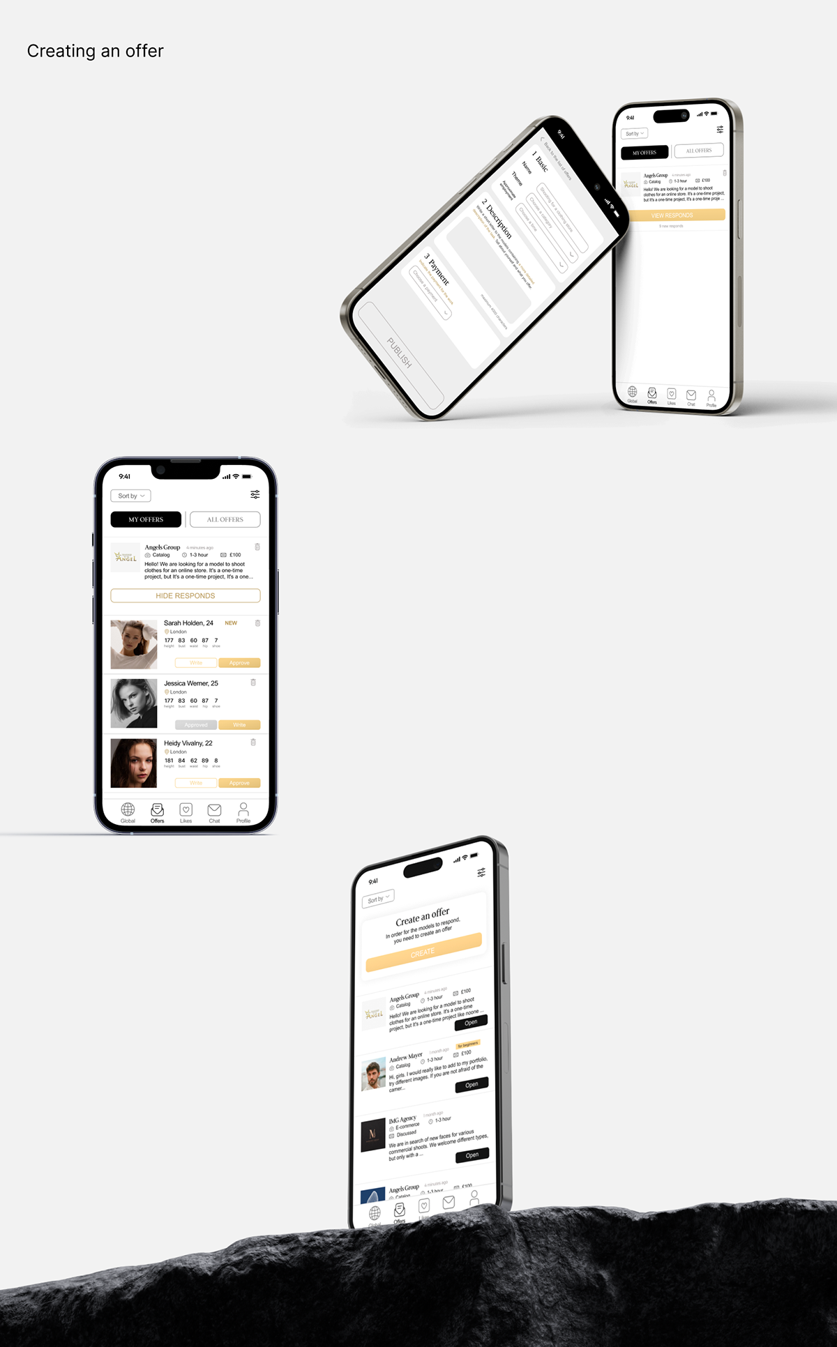 Monte model. App for models & employers — Изображение №10 — Интерфейсы на Dprofile