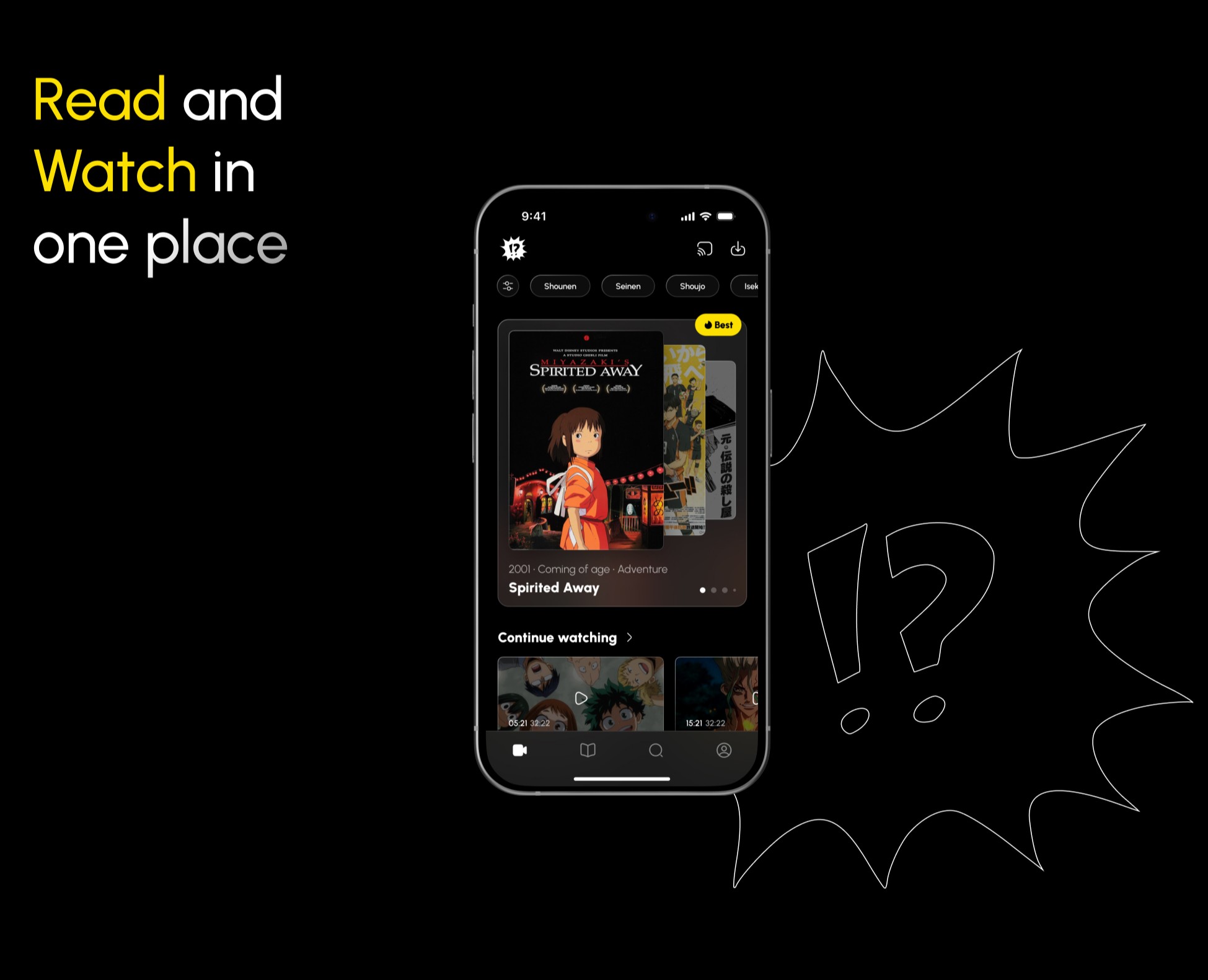 Animang App — Интерфейсы на Dprofile