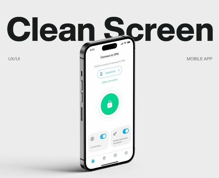 Clean screen - mobile app — Интерфейсы на Dprofile