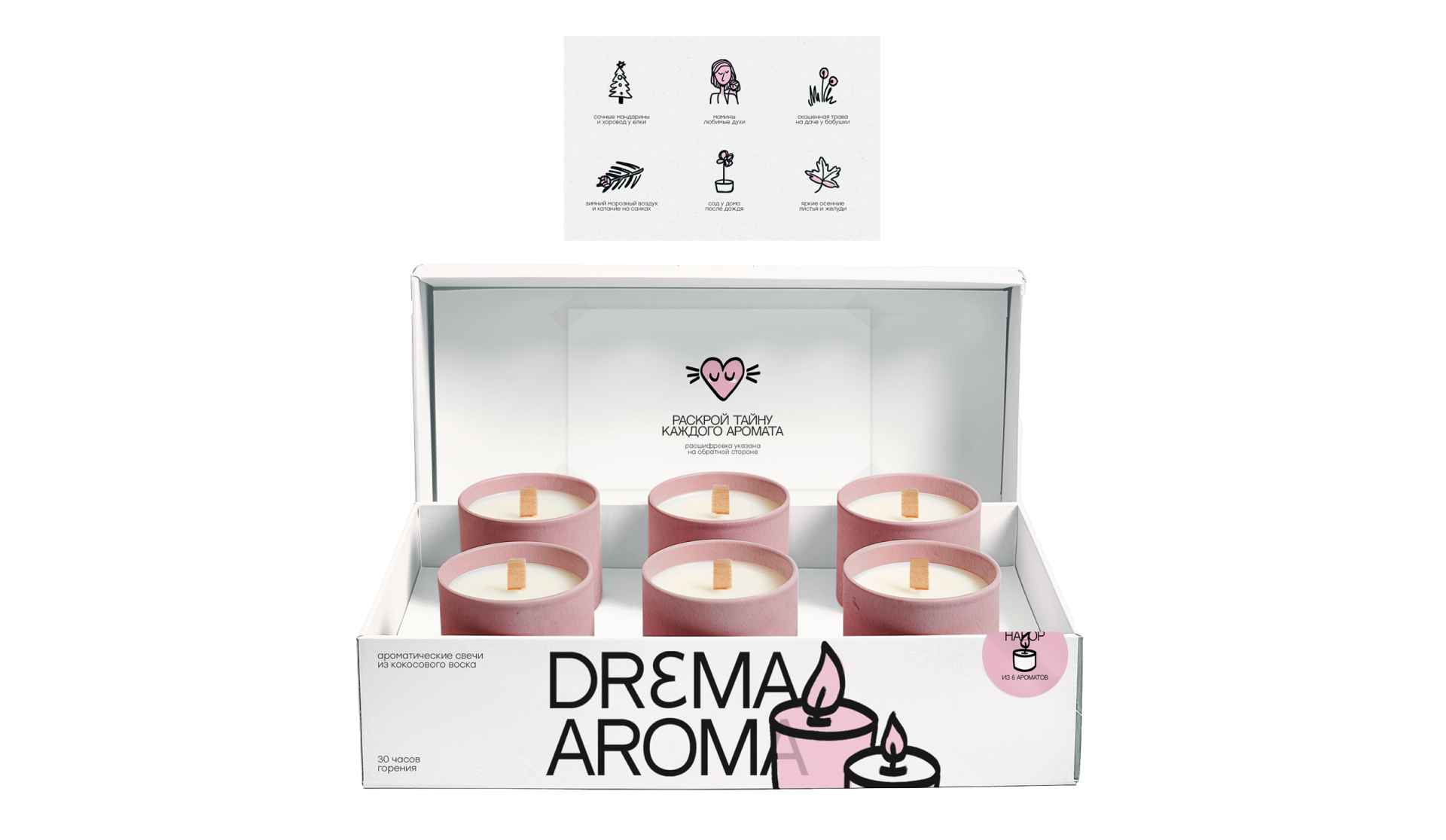 DREMA AROMA — Ароматические свечи с запахом ностальгии — Изображение №5 — Интерфейсы, Брендинг на Dprofile
