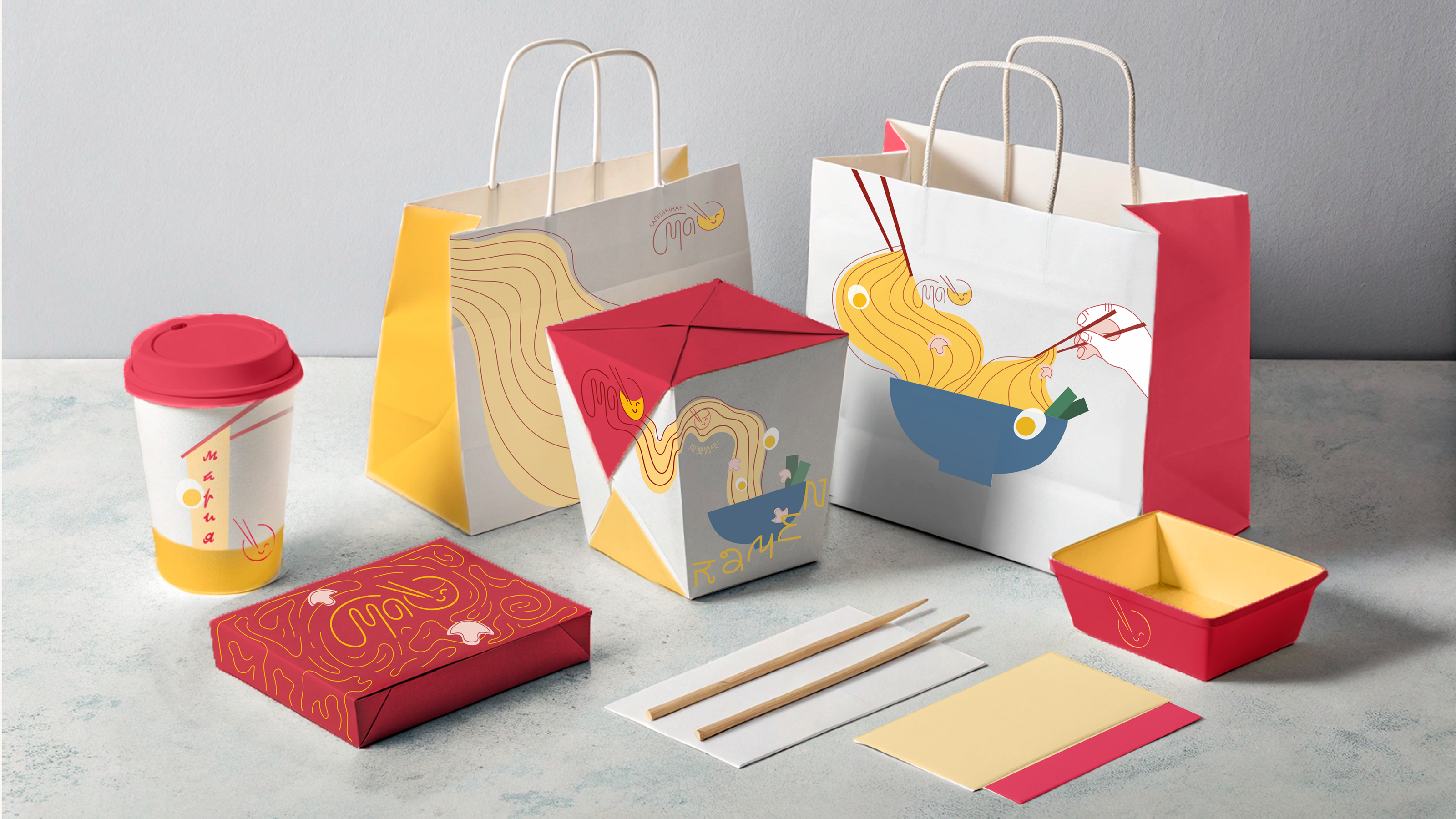 Лапшичная "Мао" — Изображение №7 — Брендинг, Графика на Dprofile