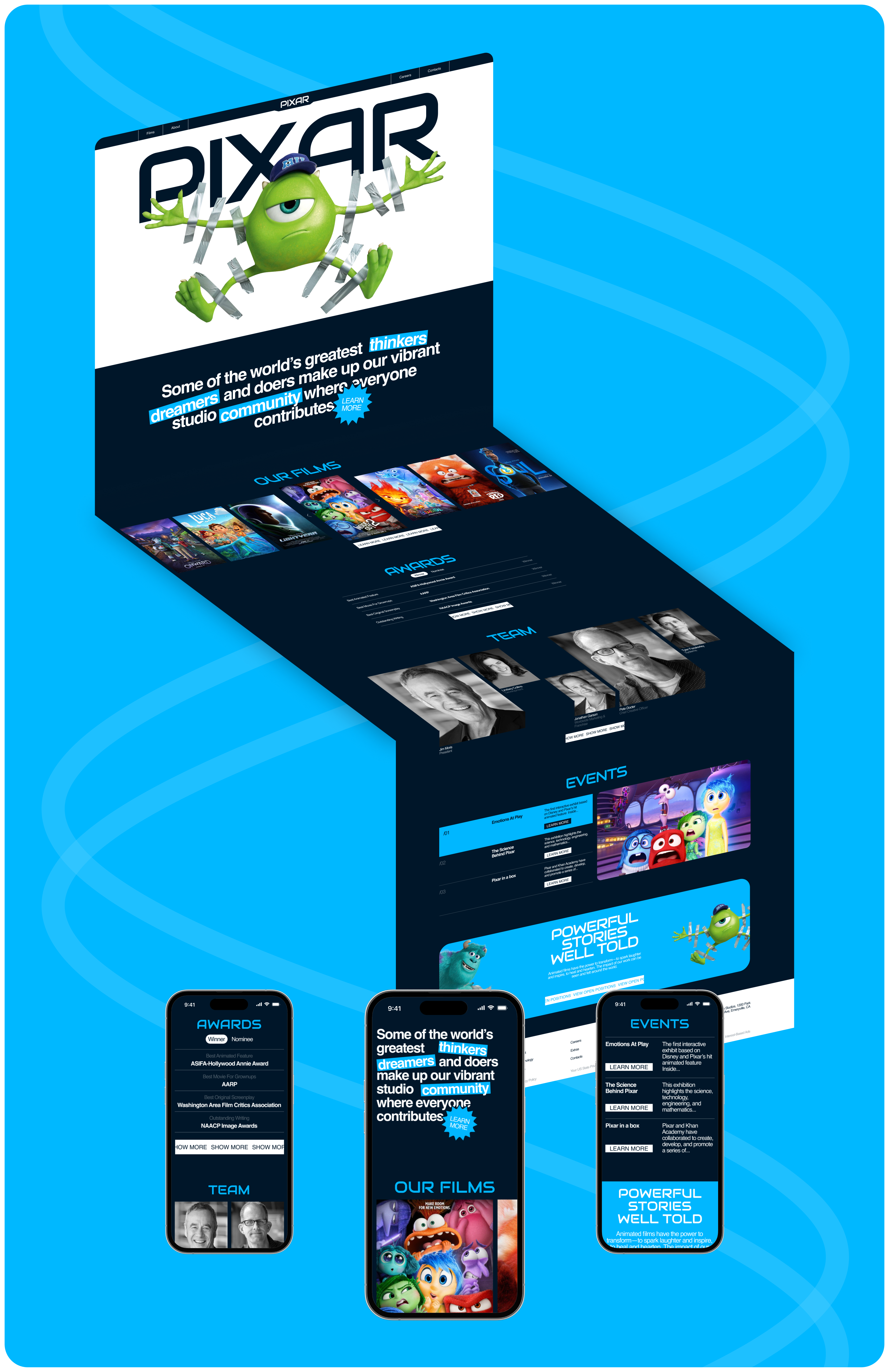 PIXAR ANIMATION STUDIOS | CORPORATE SITE — Изображение №3 — Интерфейсы на Dprofile