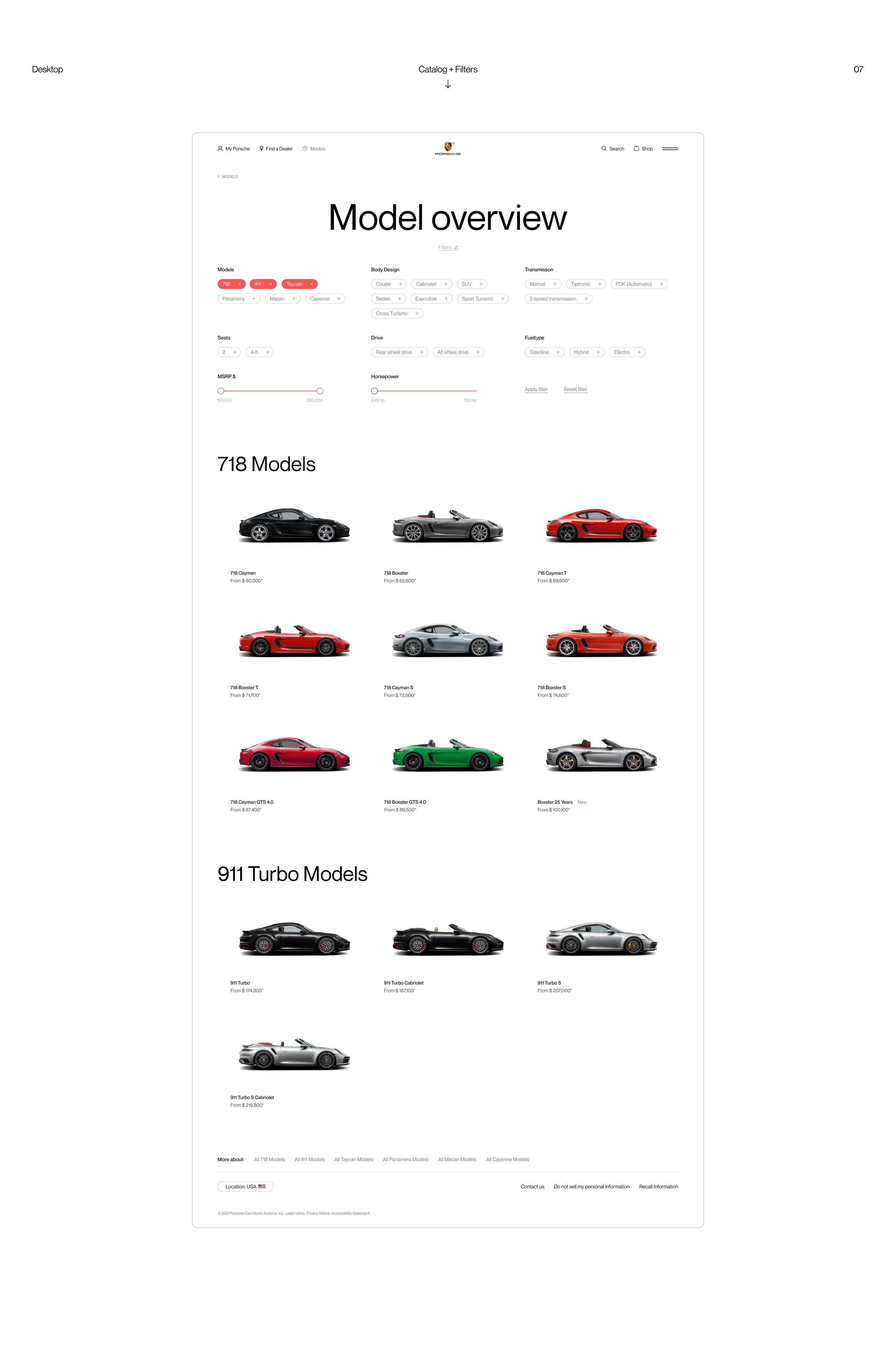 Porsche Website — UX/UI Concept — Изображение №16 — Интерфейсы на Dprofile