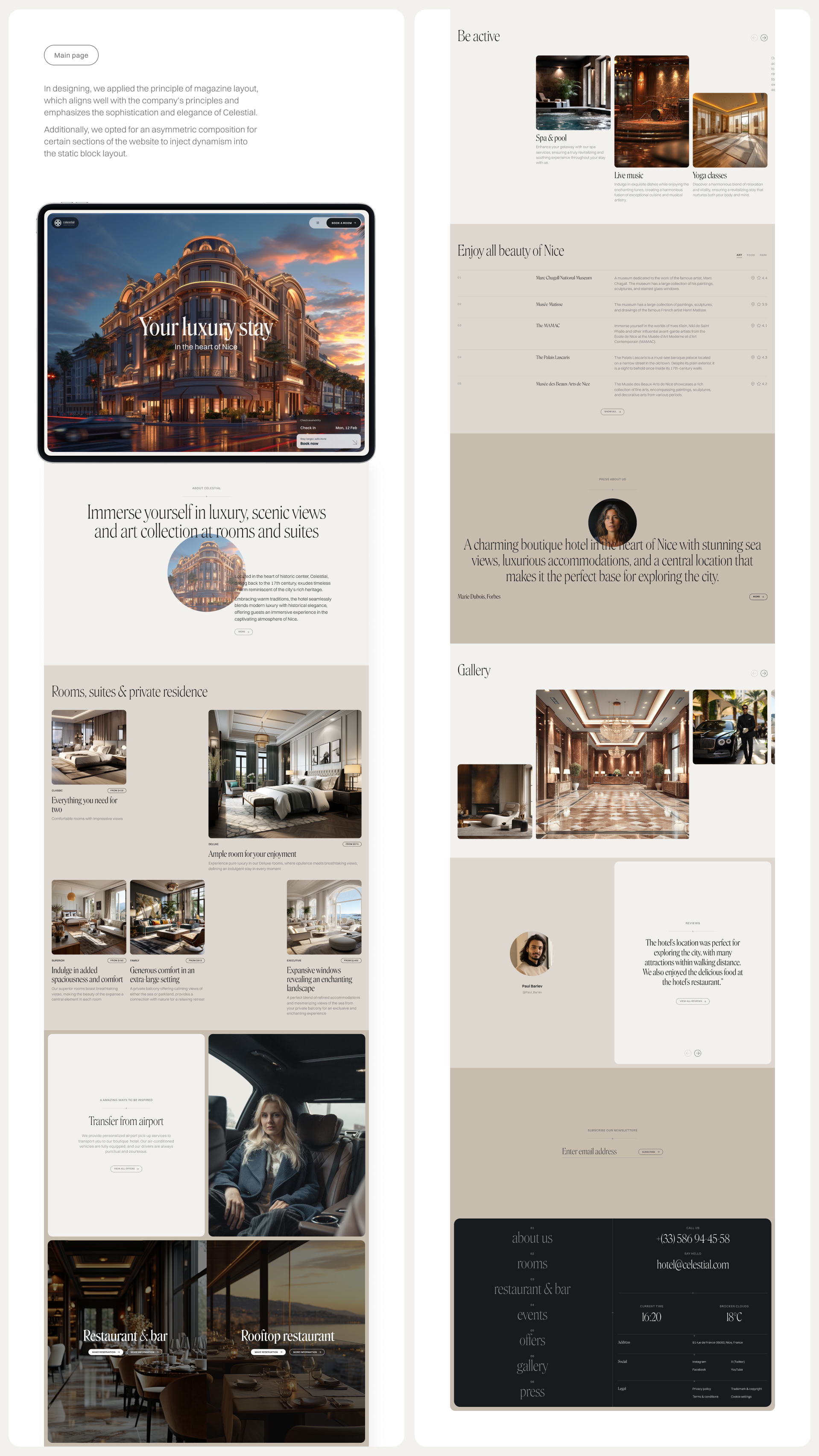 Celestial — luxury boutique hotel site — Изображение №3 — Интерфейсы на Dprofile
