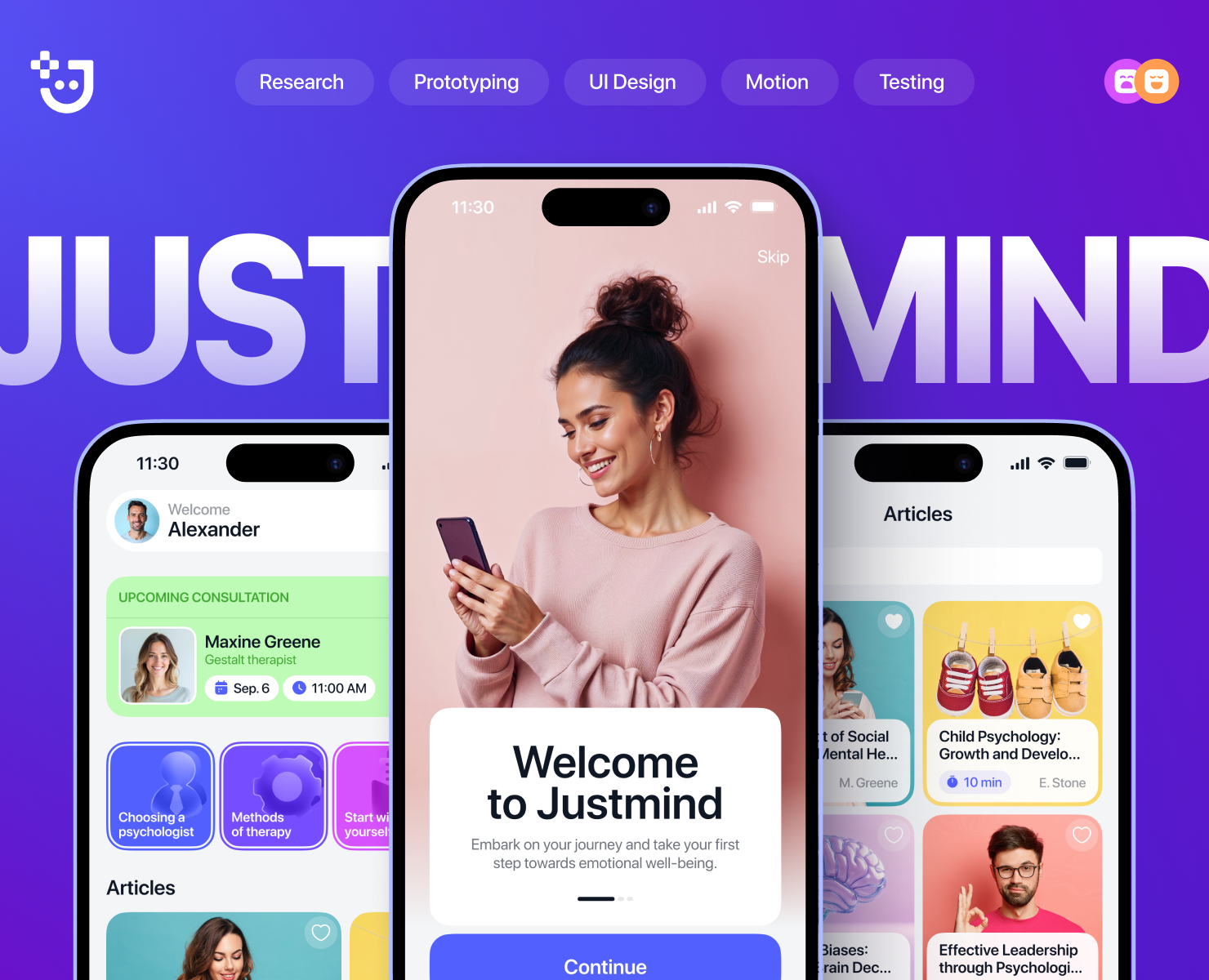 JustMind | Мобильное приложение для ментального здоровья на Dprofile