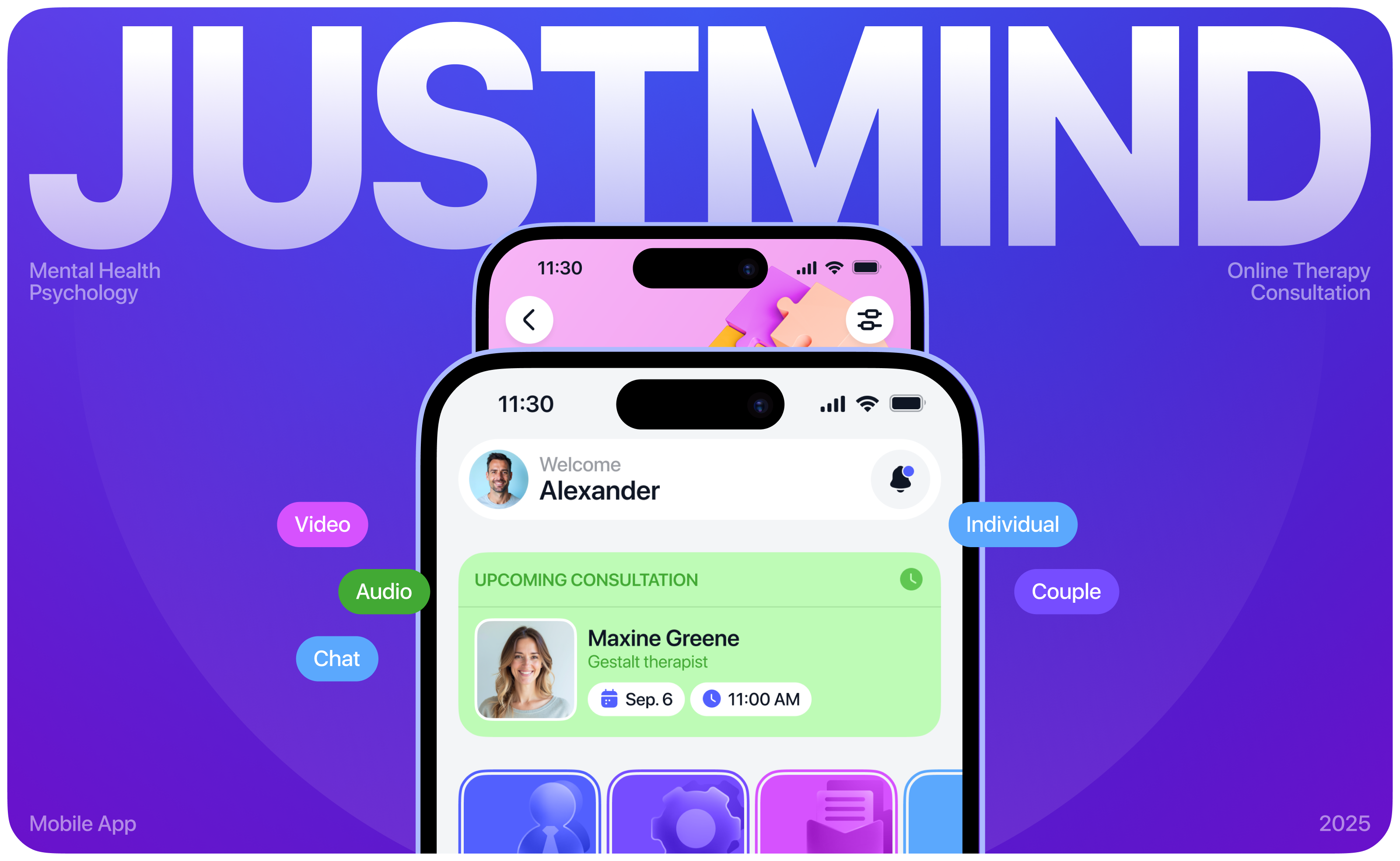 JustMind | Мобильное приложение для ментального здоровья — Изображение №1 — Интерфейсы, Анимация на Dprofile