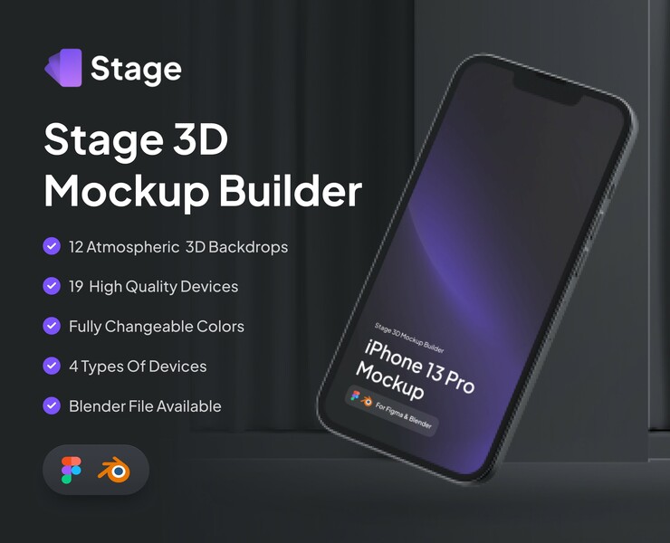 Stage 3D Mockup Builder — Графика, 3D на Dprofile