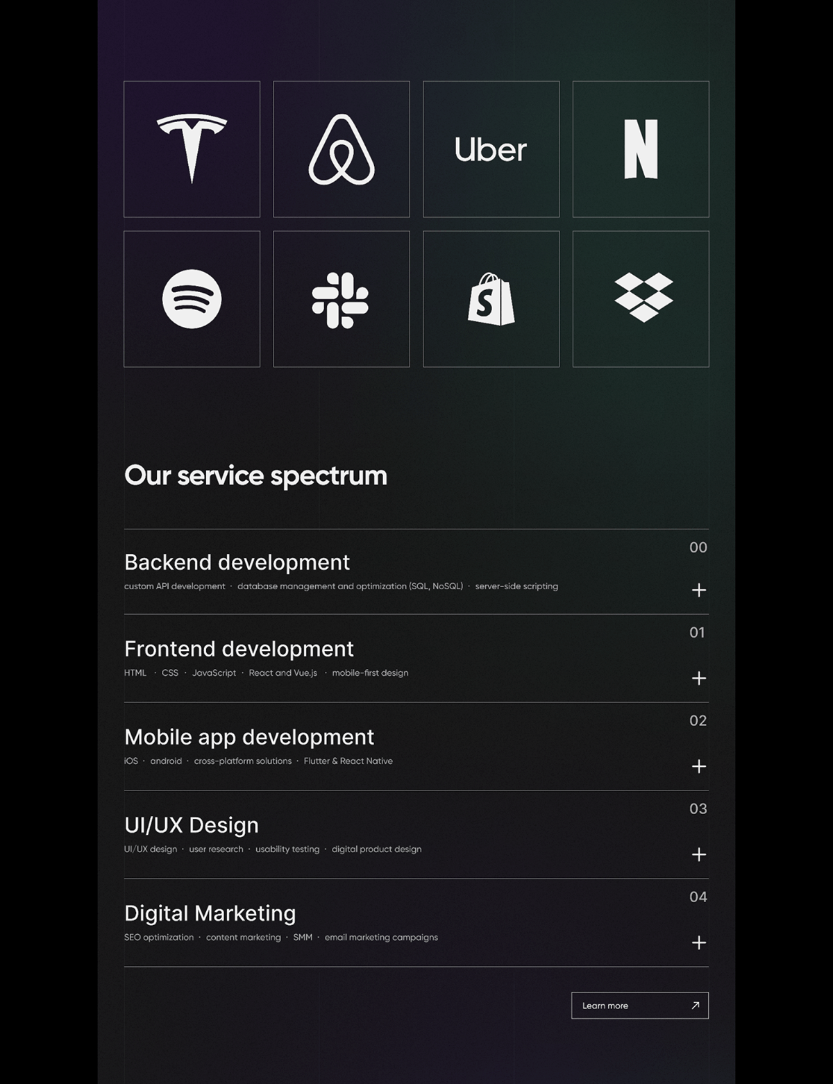 Сайт для диджитал-агентства | Landing page | UI/UX Design — Изображение №9 — Интерфейсы на Dprofile