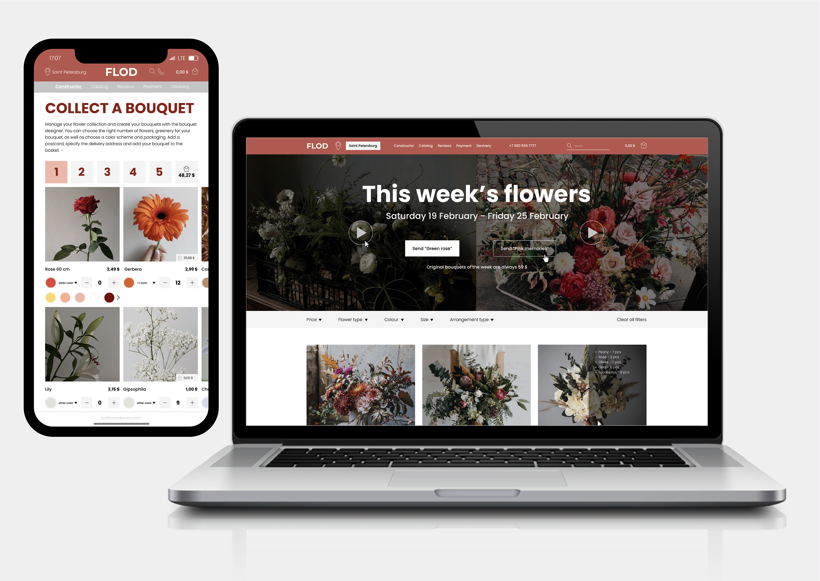 UX/UI Website Flower Shop — Изображение №1 — Интерфейсы на Dprofile
