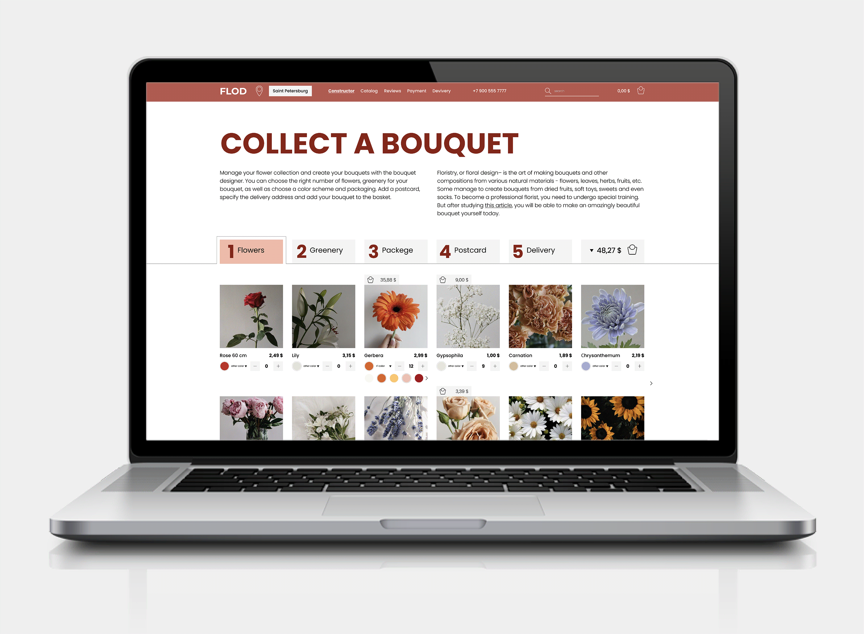 UX/UI Website Flower Shop — Изображение №5 — Интерфейсы на Dprofile