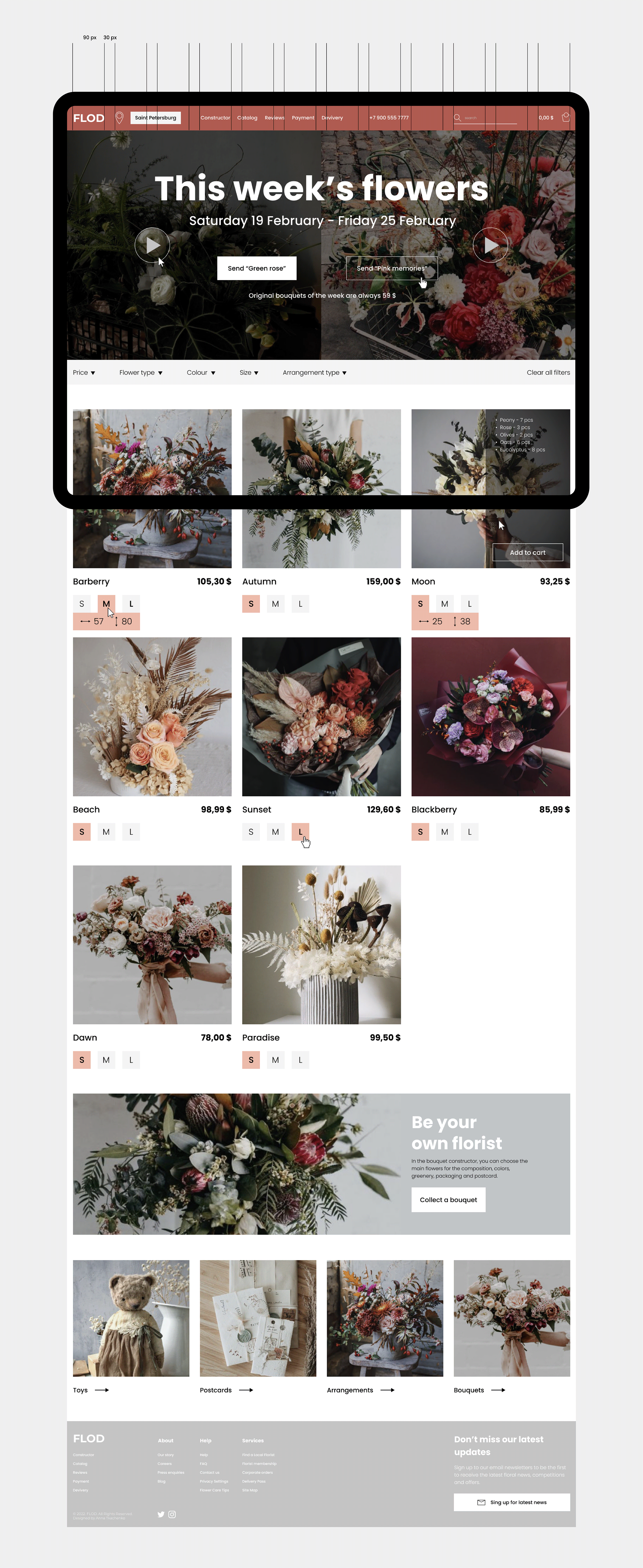 UX/UI Website Flower Shop — Изображение №4 — Интерфейсы на Dprofile