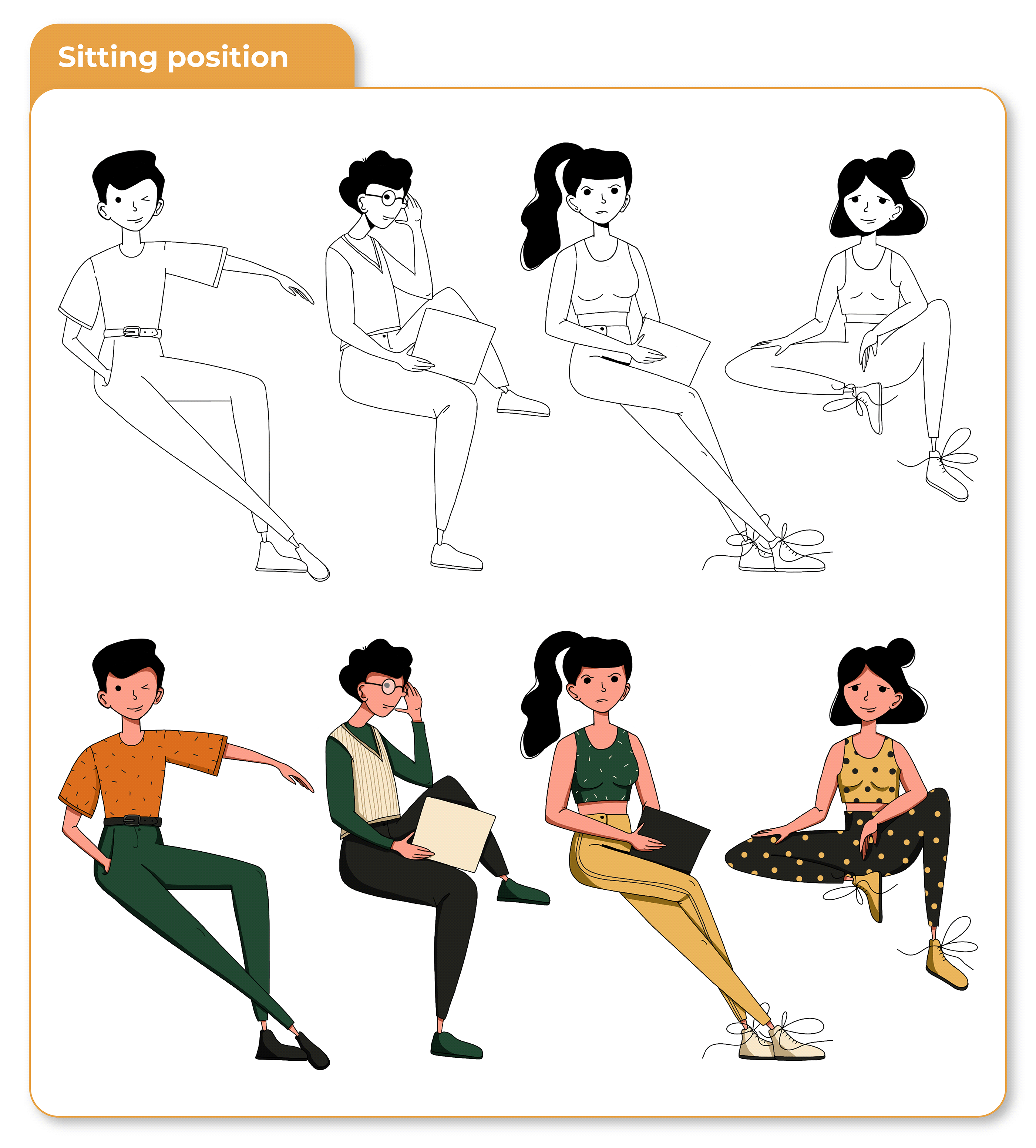 Flat character illustration — Изображение №7 — Иллюстрация на Dprofile