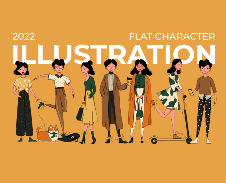 Flat character illustration — Иллюстрация на Dprofile