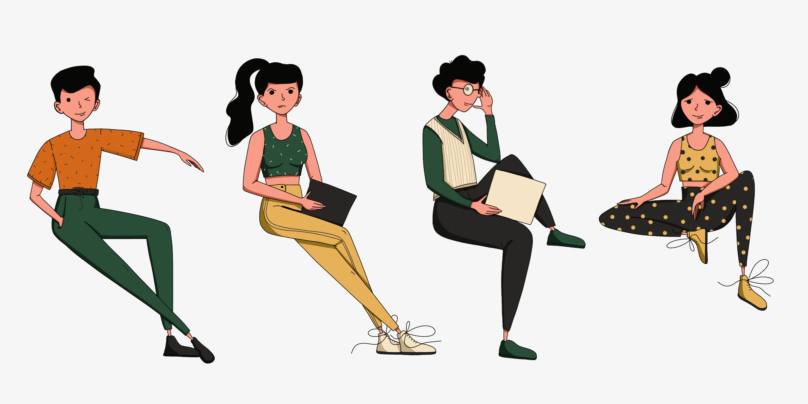 Flat character illustration — Изображение №4 — Иллюстрация на Dprofile
