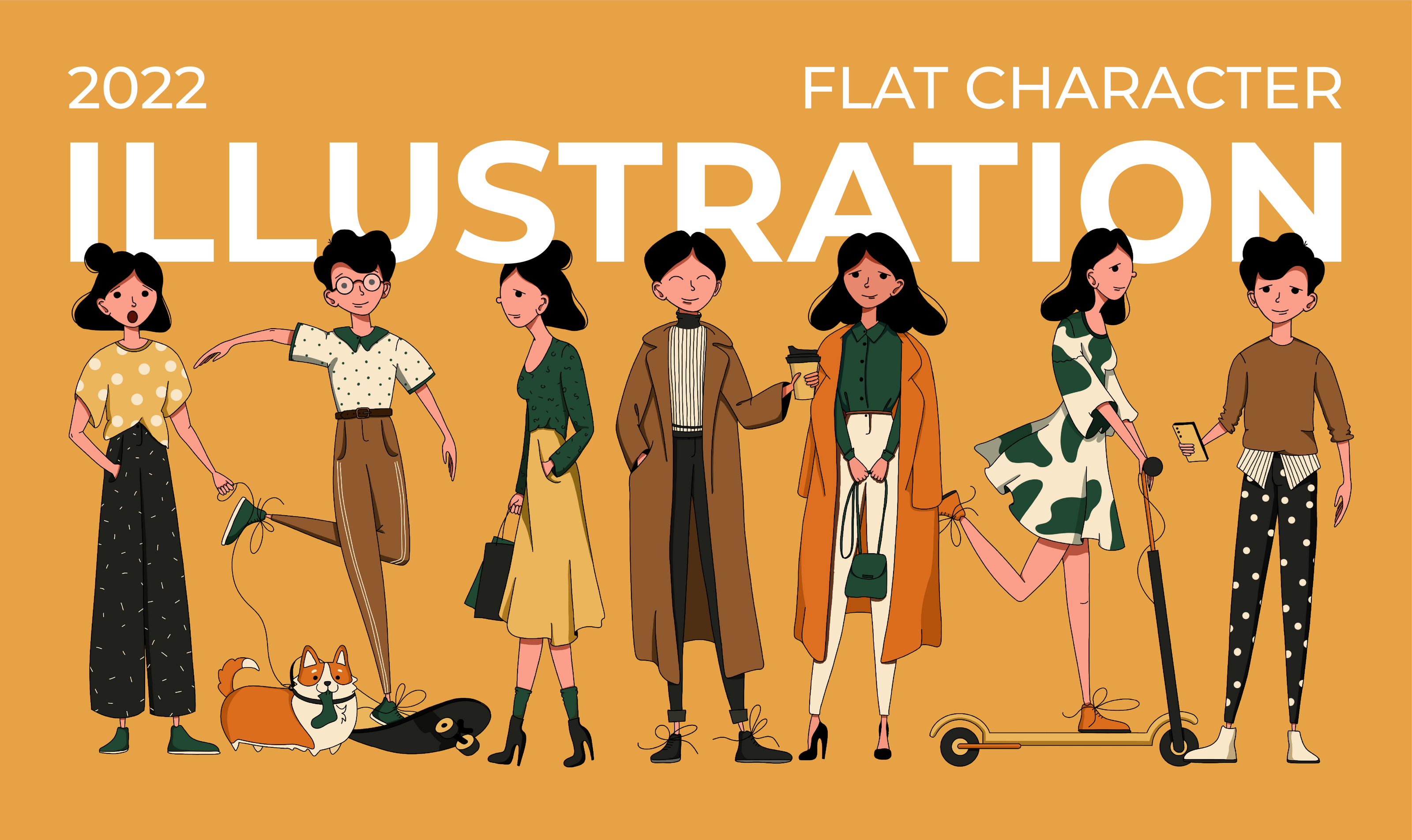 Flat character illustration — Изображение №1 — Иллюстрация на Dprofile