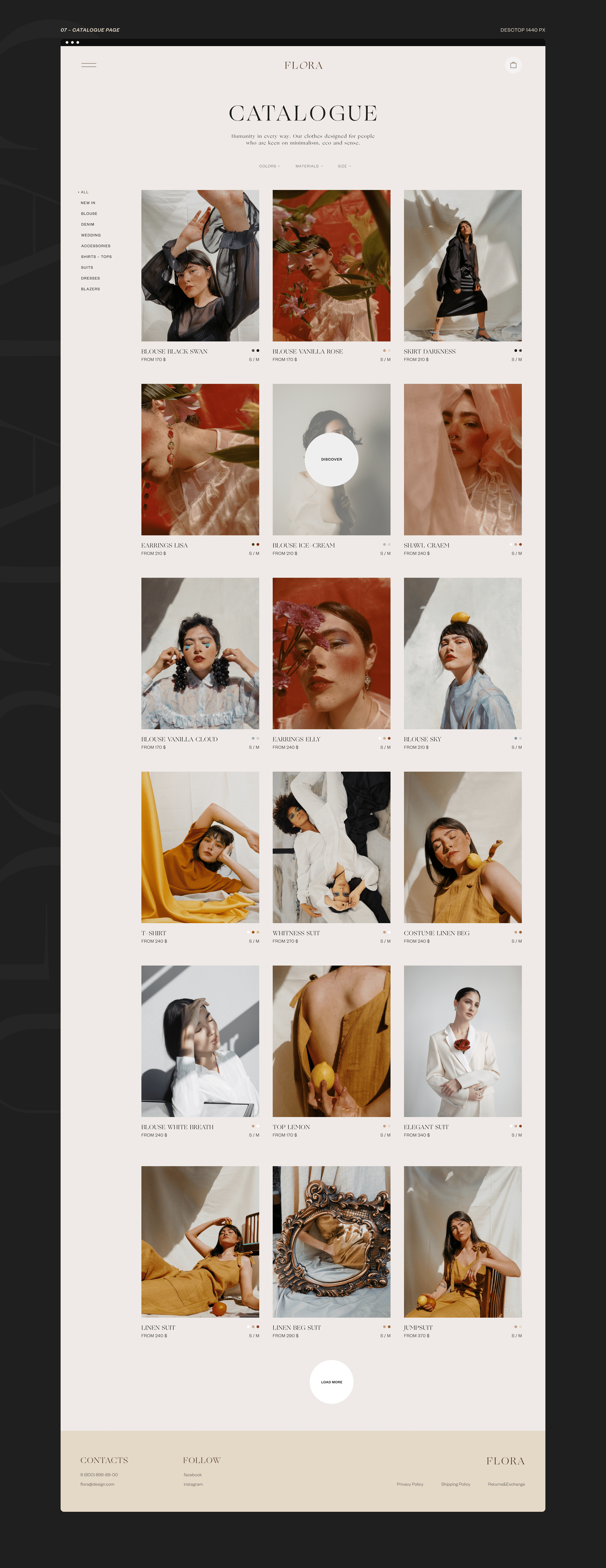 Flora online shop web-design | ux&ui — Изображение №7 — Интерфейсы, Брендинг на Dprofile