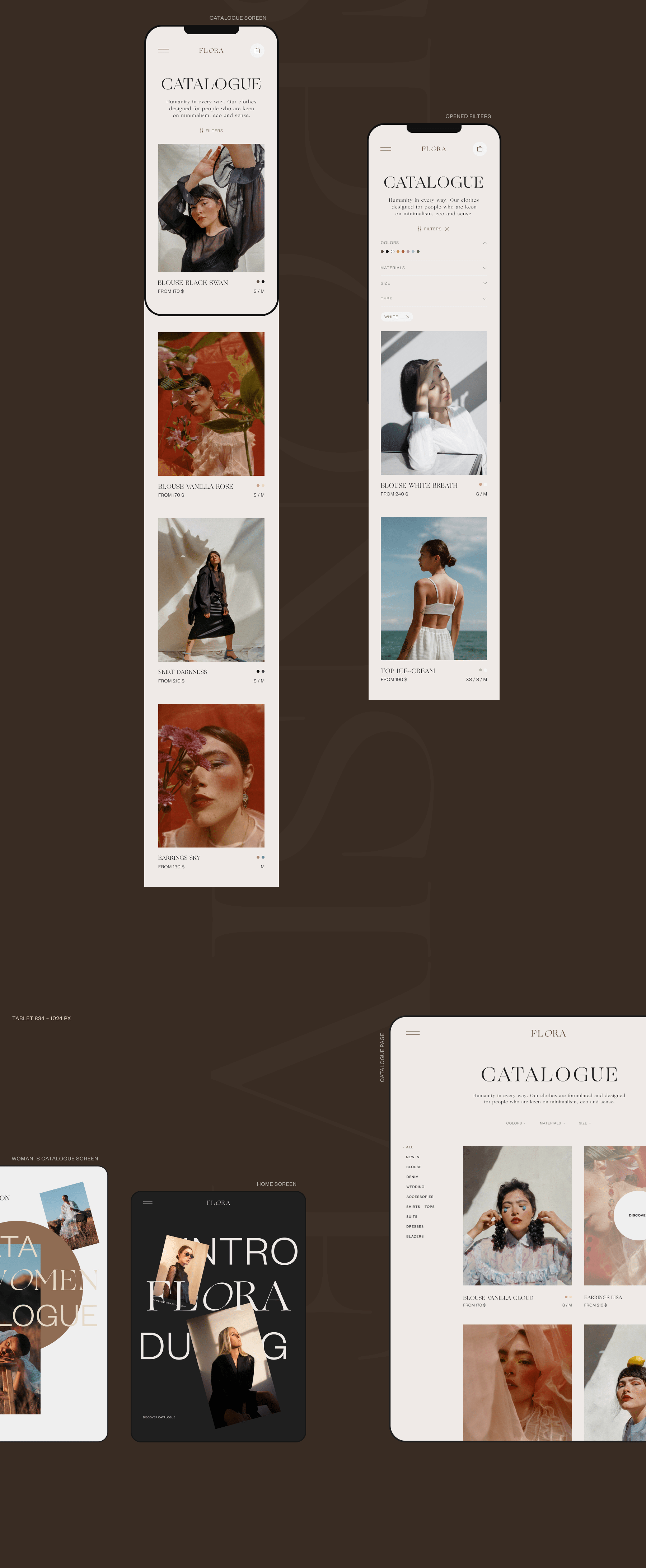 Flora online shop web-design | ux&ui — Изображение №4 — Интерфейсы, Брендинг на Dprofile
