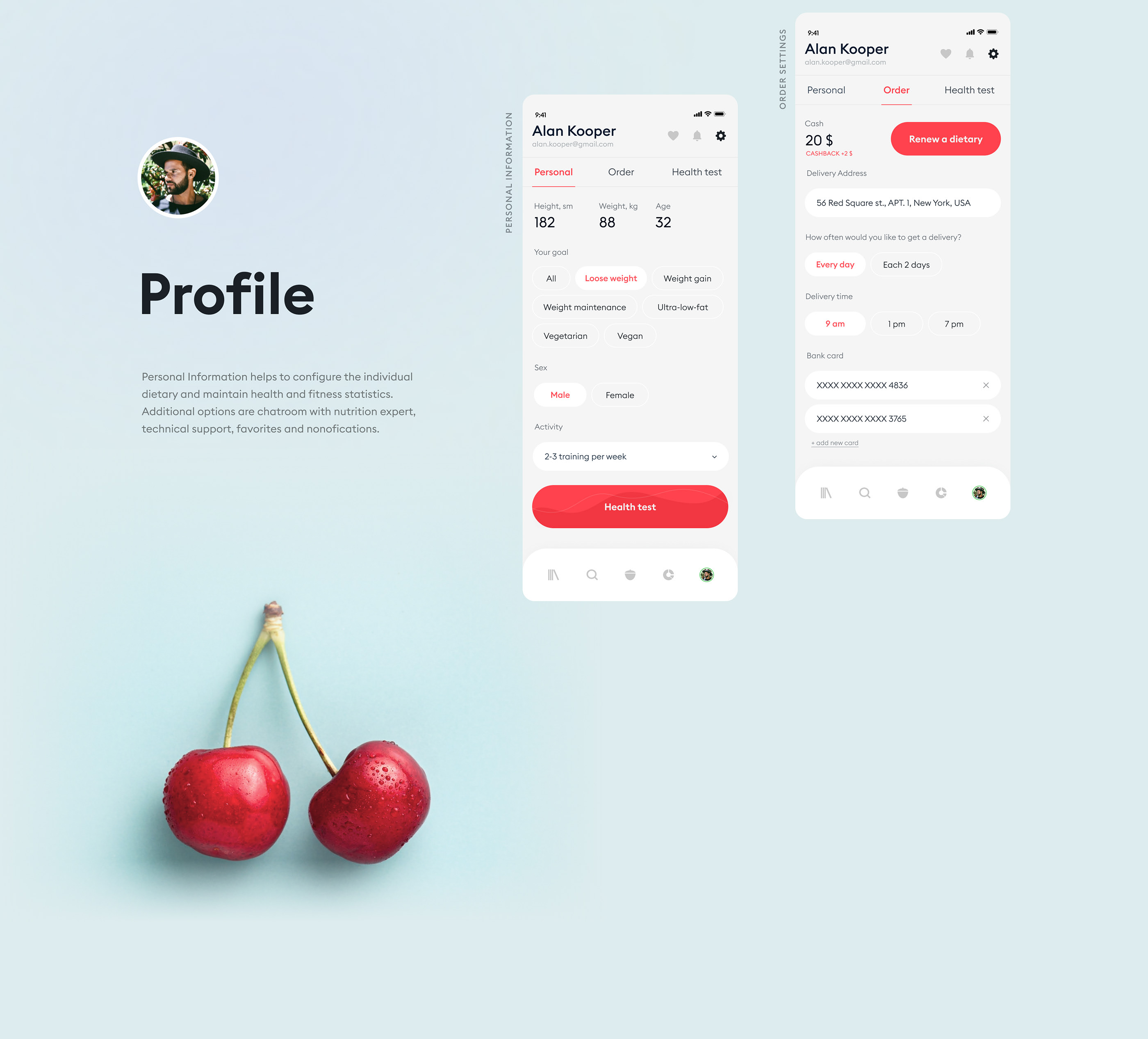 Food & Fitness mobile app ux ui — Изображение №9 — Интерфейсы на Dprofile