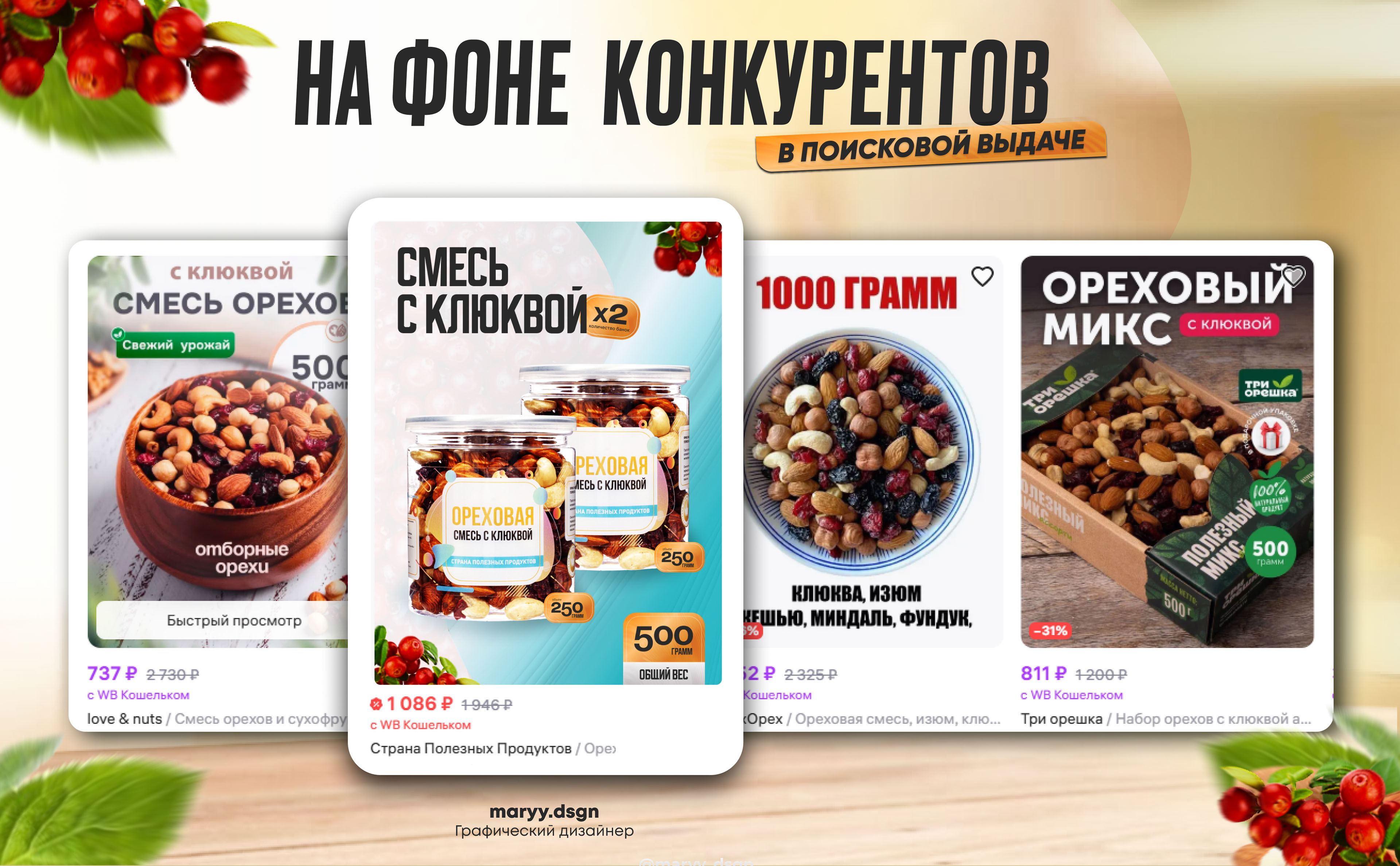 Инфографика/Дизайн карточек для WILDBERRIES /OZON/Орехи — Изображение №5 — Графика, Маркетинг на Dprofile