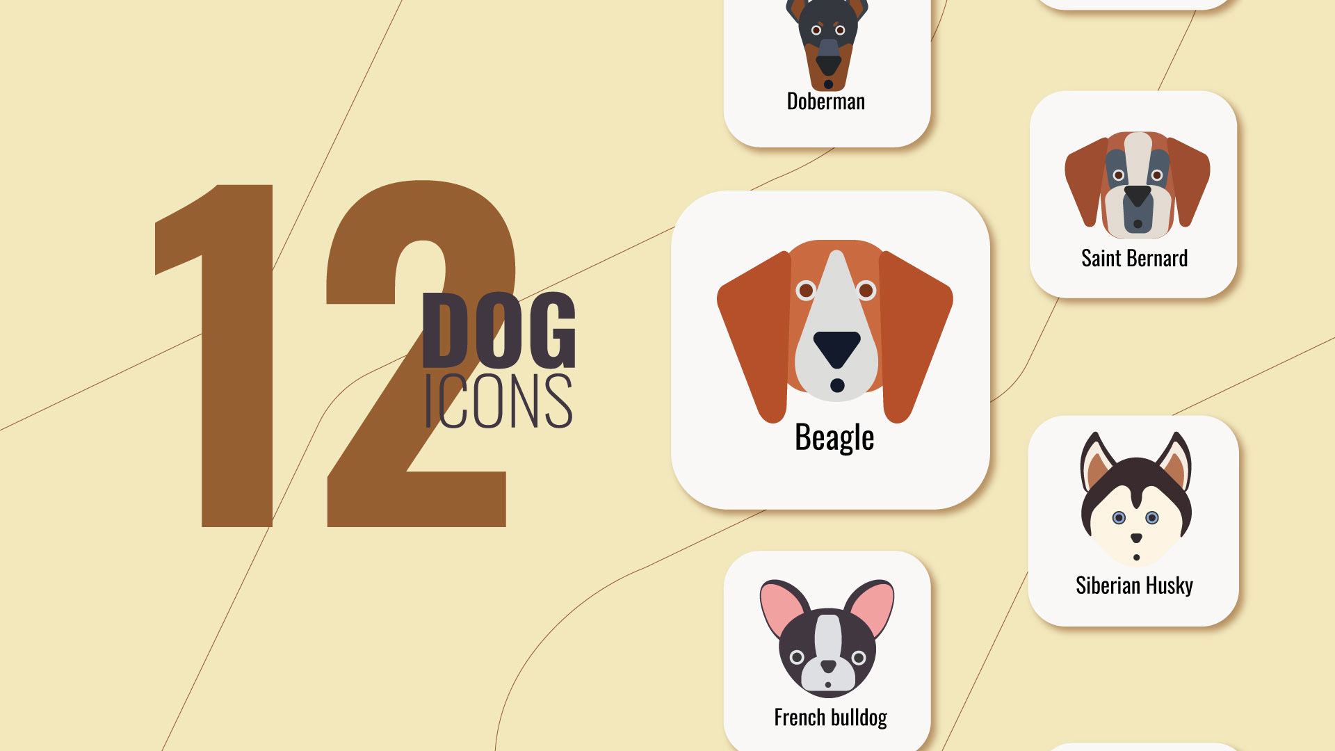 12 DOG ICONS — Изображение №1 — Иллюстрация, Графика на Dprofile