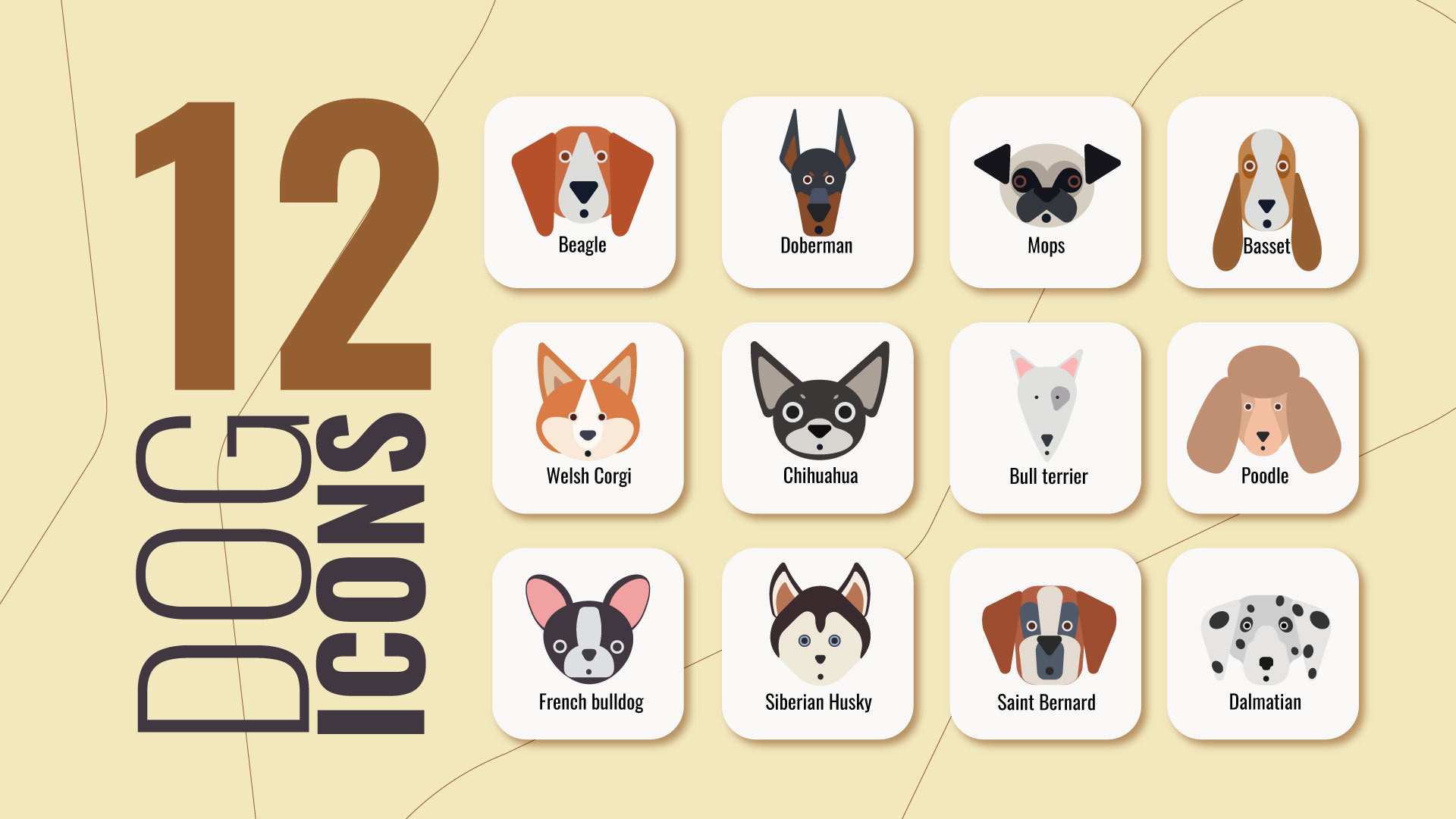12 DOG ICONS — Изображение №2 — Иллюстрация, Графика на Dprofile