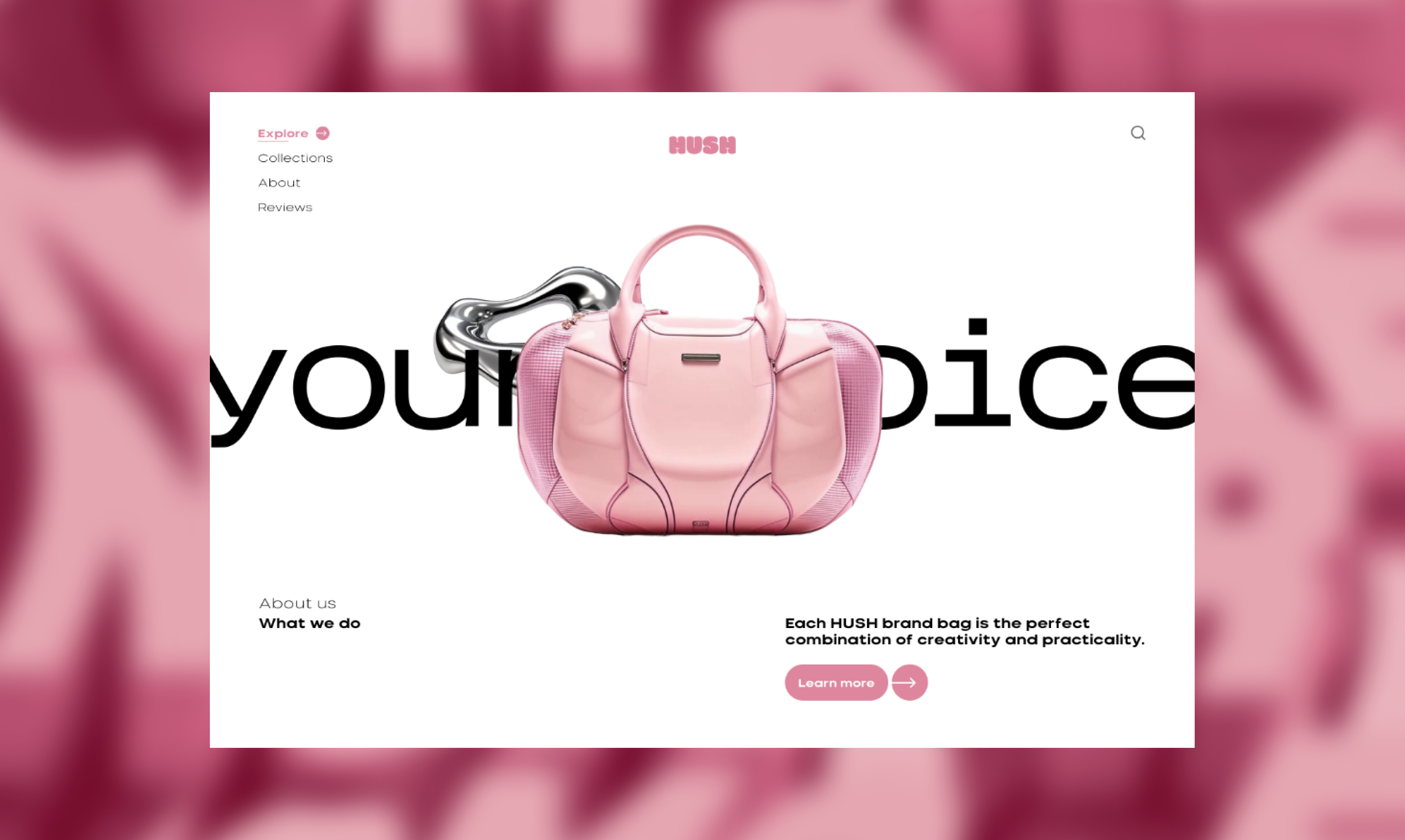 Landing page for a bag brand | UX/UI Design — Изображение №4 — Интерфейсы, Брендинг на Dprofile