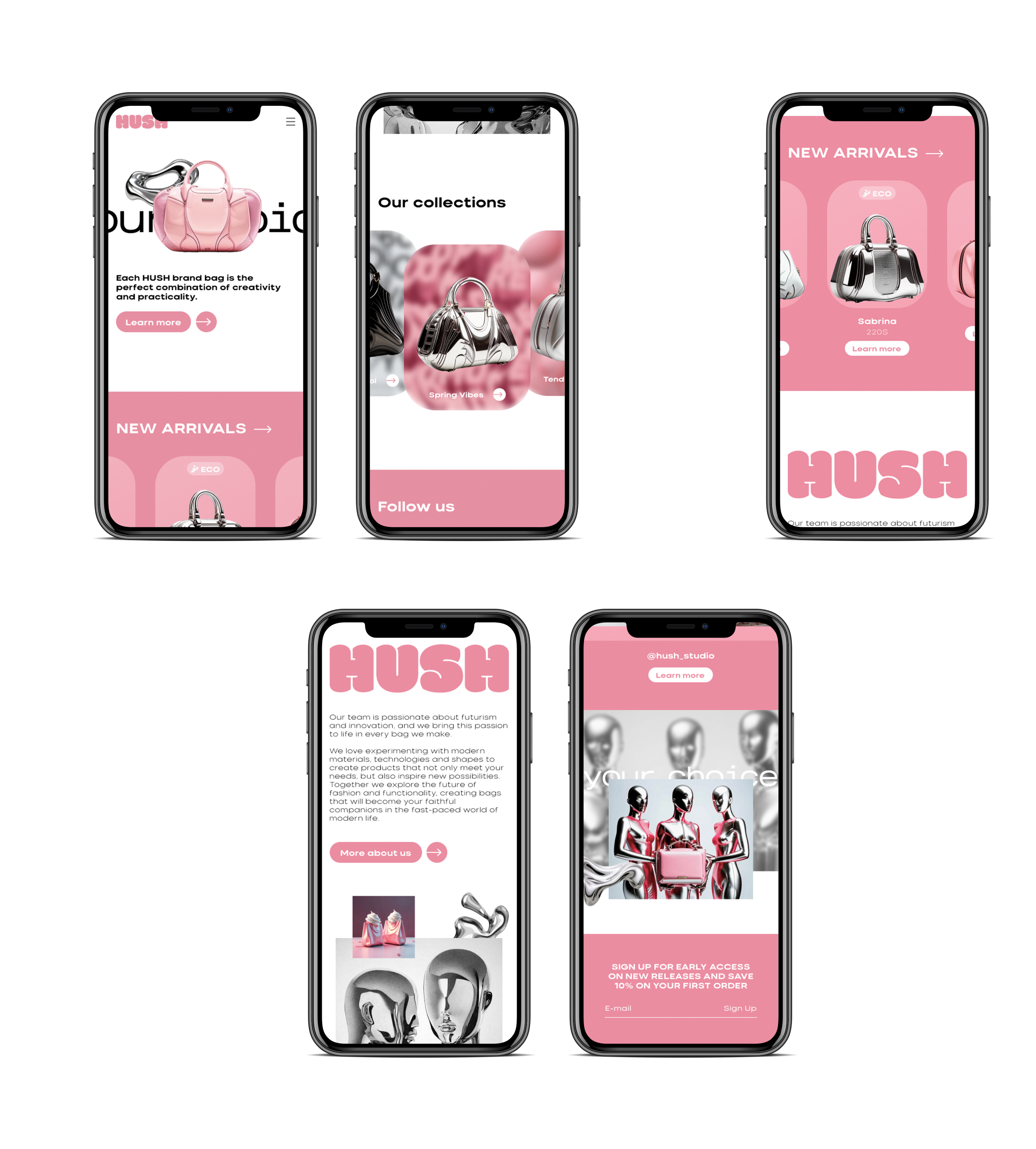Landing page for a bag brand | UX/UI Design — Изображение №7 — Интерфейсы, Брендинг на Dprofile
