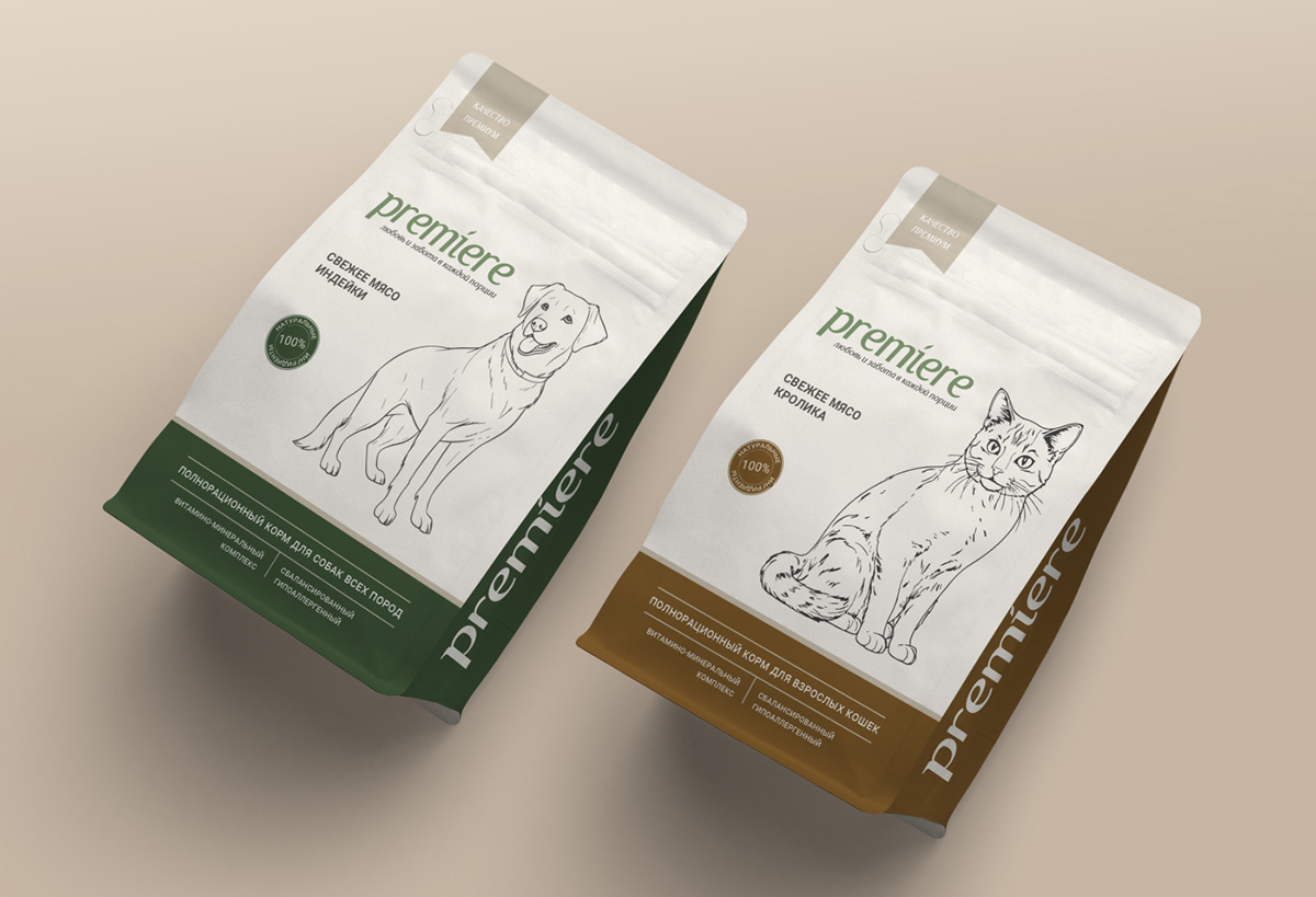 Premiere—логотип & дизайн упаковки корма — Изображение №1 — Брендинг на Dprofile