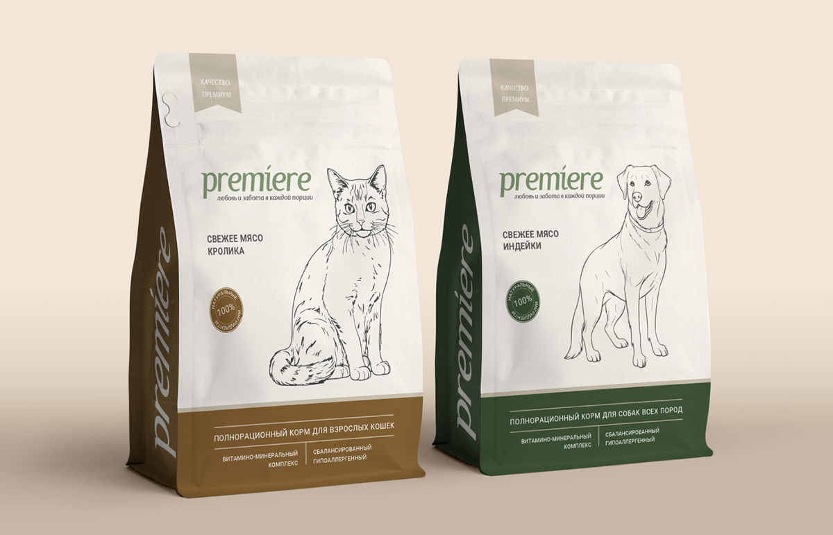 Premiere—логотип & дизайн упаковки корма — Изображение №4 — Брендинг на Dprofile