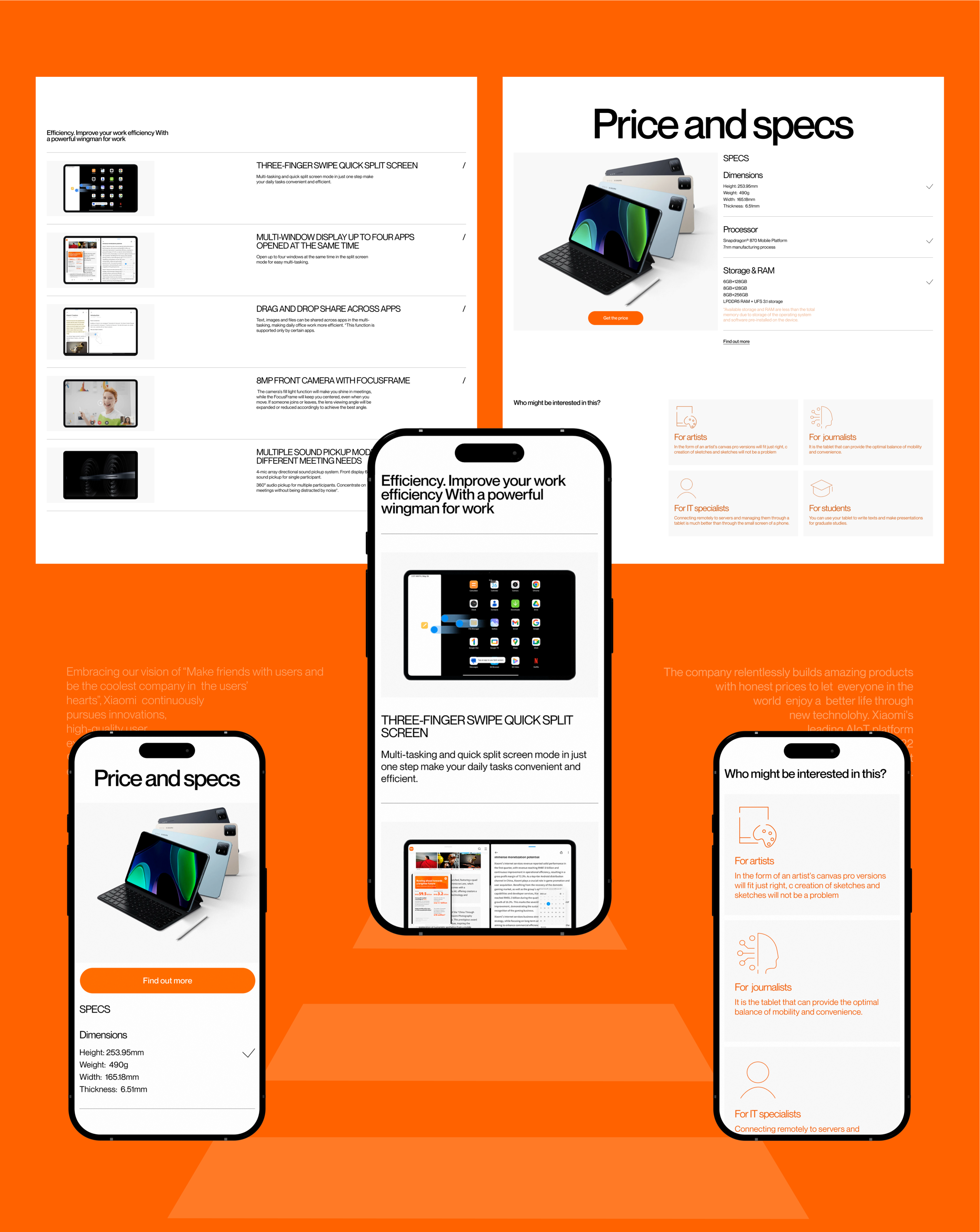 XIAOMI PAD 6 | Landing page redesign — Изображение №8 — Интерфейсы на Dprofile