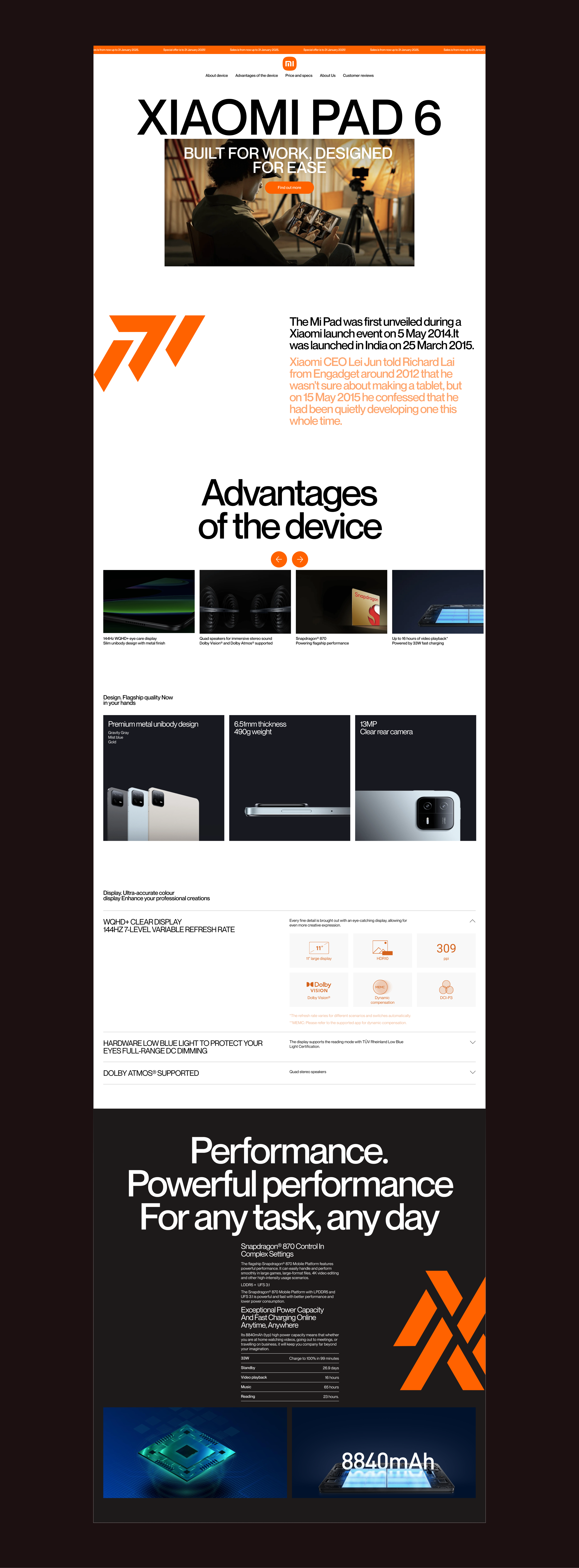 XIAOMI PAD 6 | Landing page redesign — Изображение №4 — Интерфейсы на Dprofile