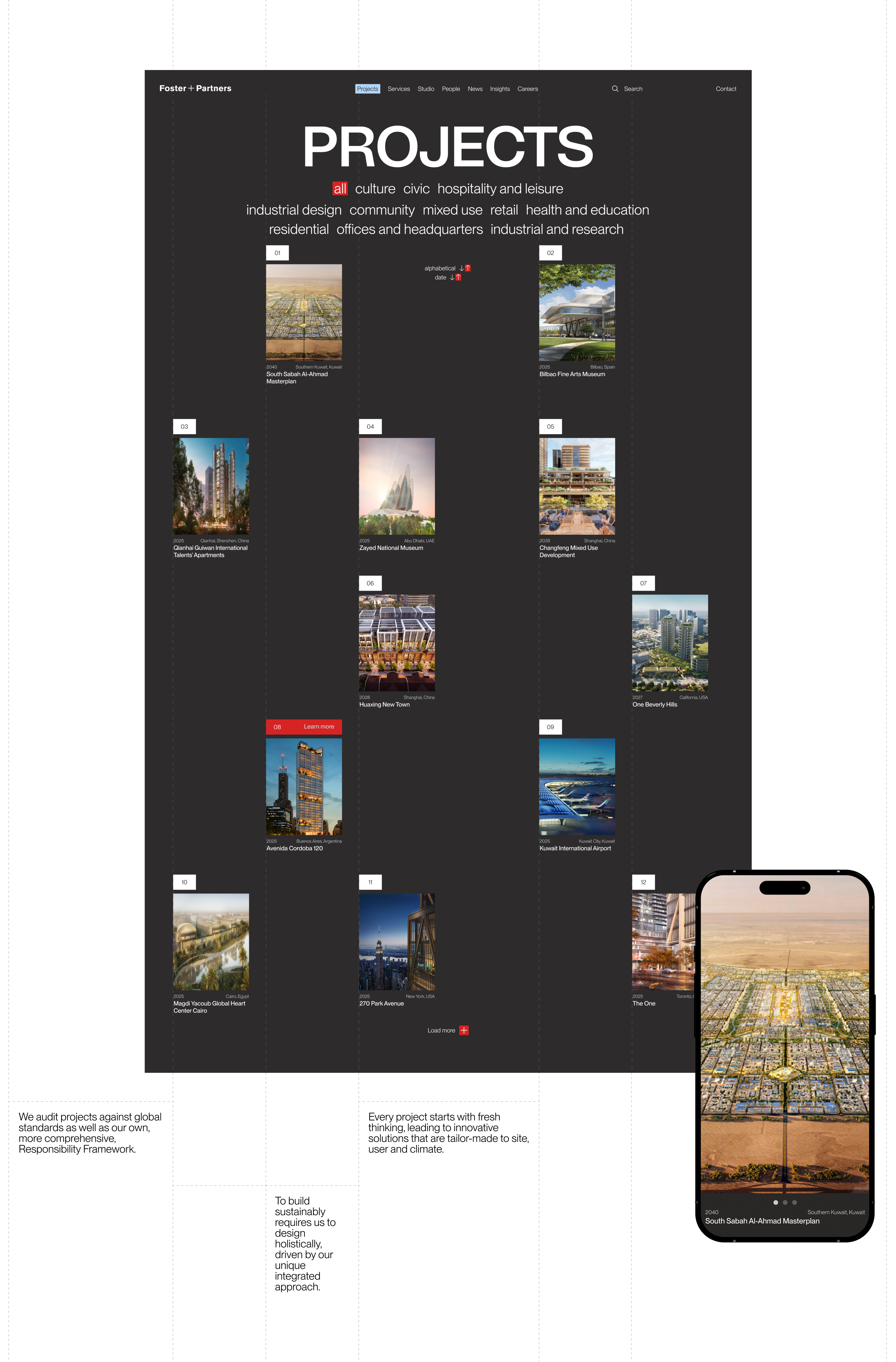 Foster and Partners | Corporate website redesign — Изображение №5 — Интерфейсы на Dprofile