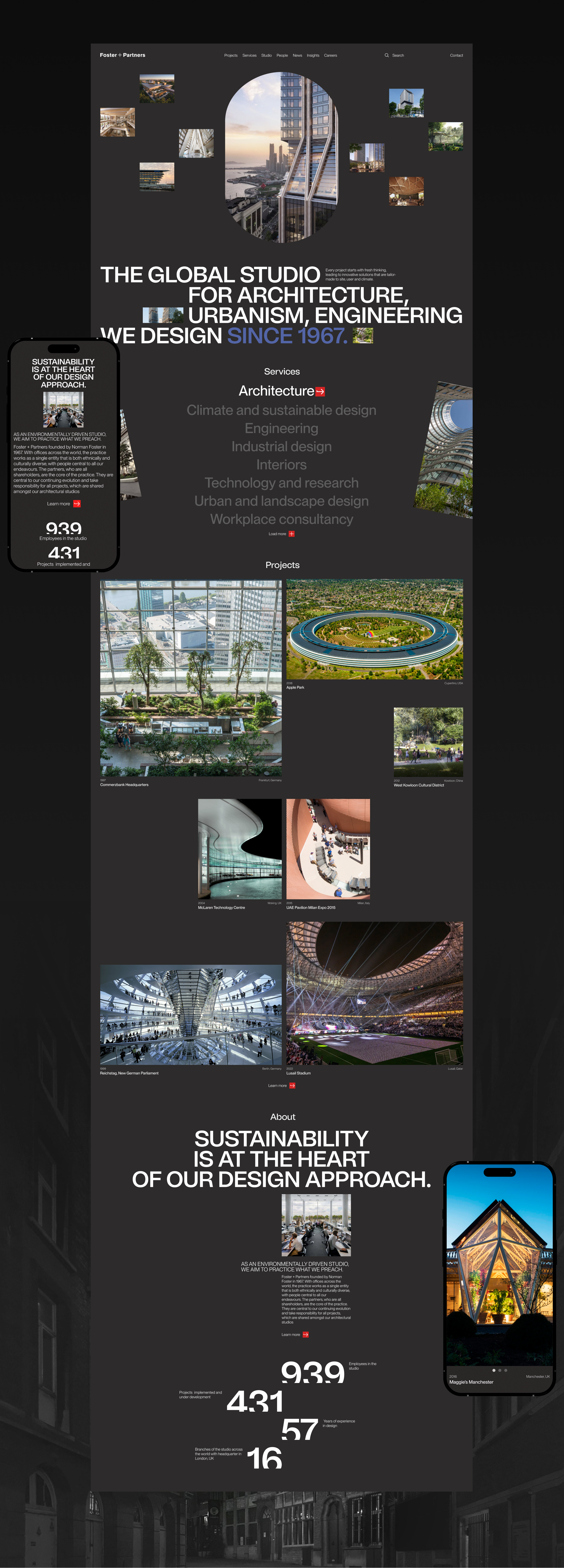Foster and Partners | Corporate website redesign — Изображение №2 — Интерфейсы на Dprofile