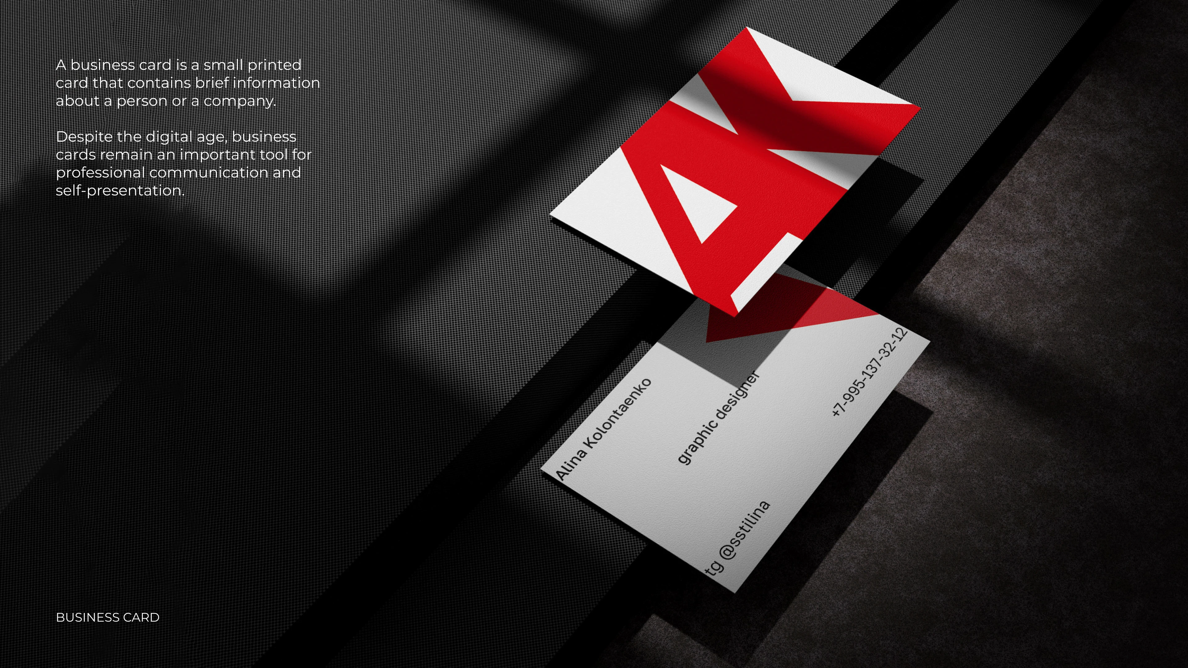 Business card for personal — Изображение №1 — Брендинг, Графика на Dprofile