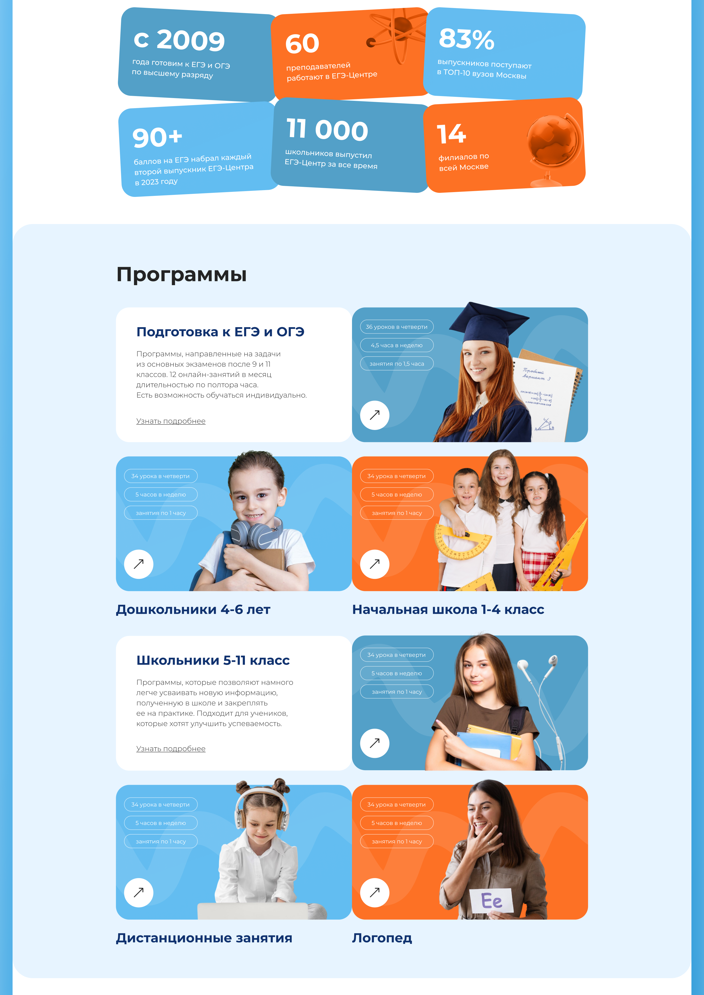 Дизайн сайта для онлайн школы по подготовке к ЕГЭ и ОГЭ — Изображение №3 — Интерфейсы, Брендинг на Dprofile