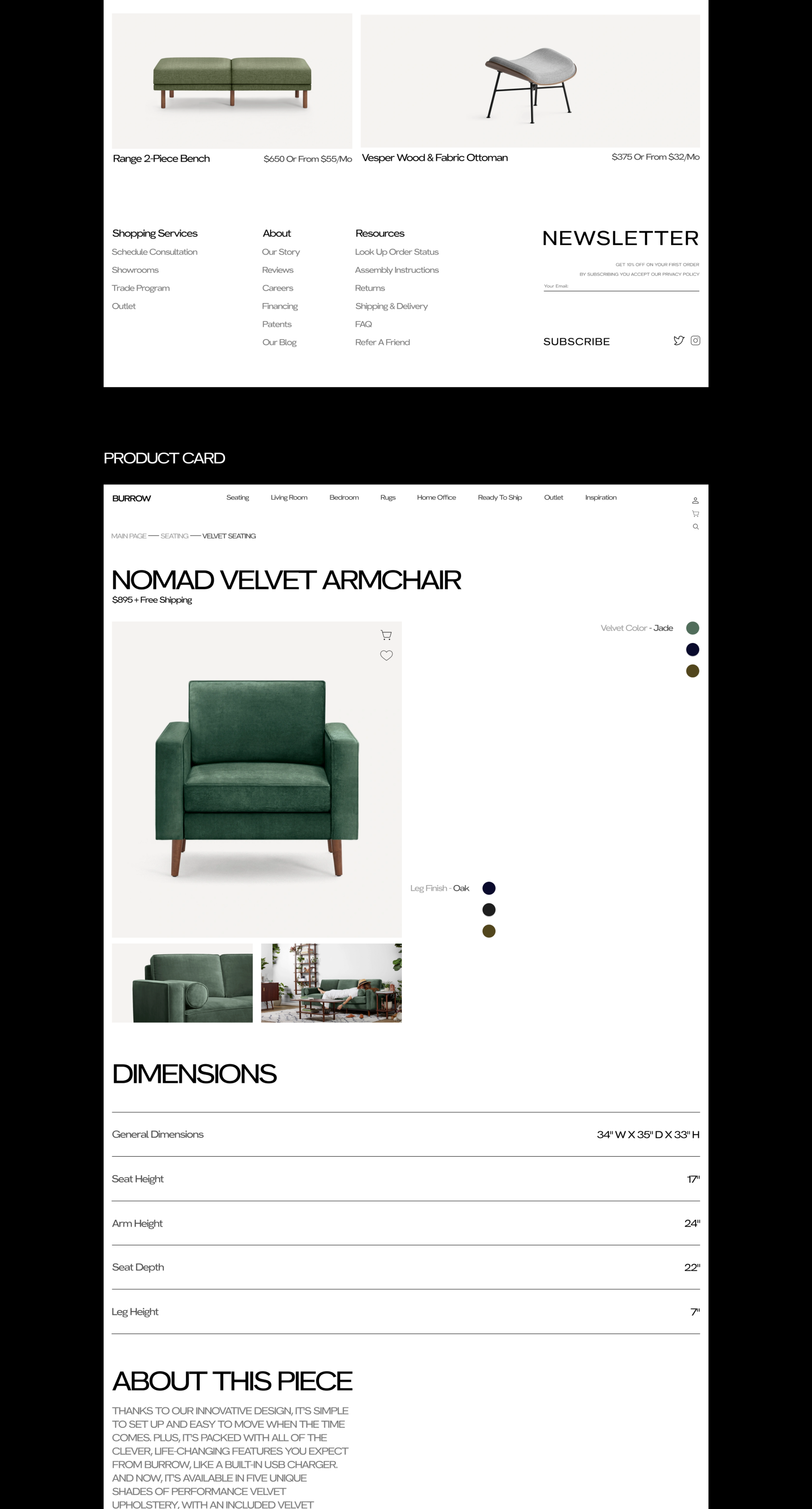 Redesign website | BURROW — Изображение №6 — Интерфейсы, Маркетинг на Dprofile