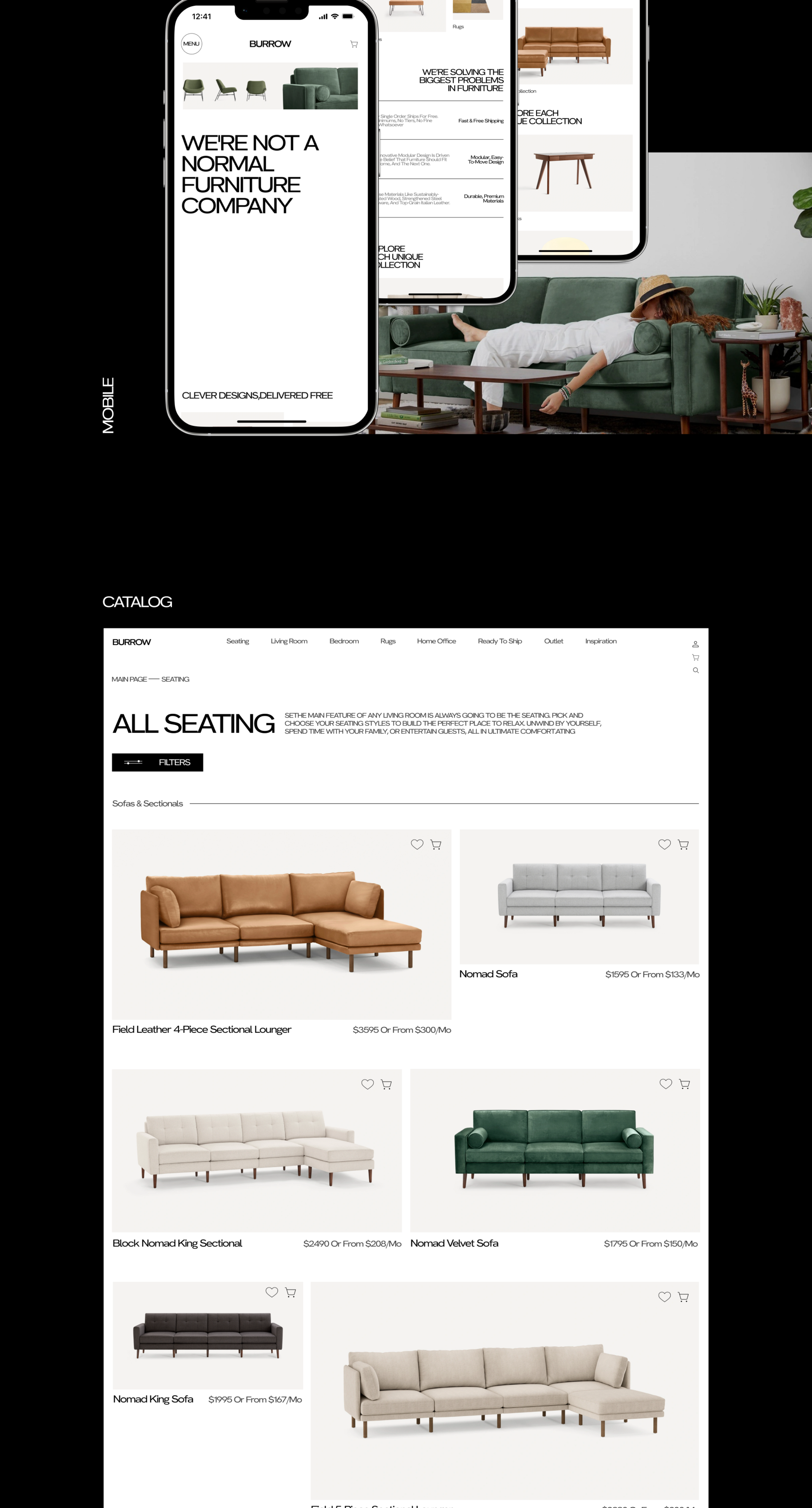 Redesign website | BURROW — Изображение №4 — Интерфейсы, Маркетинг на Dprofile