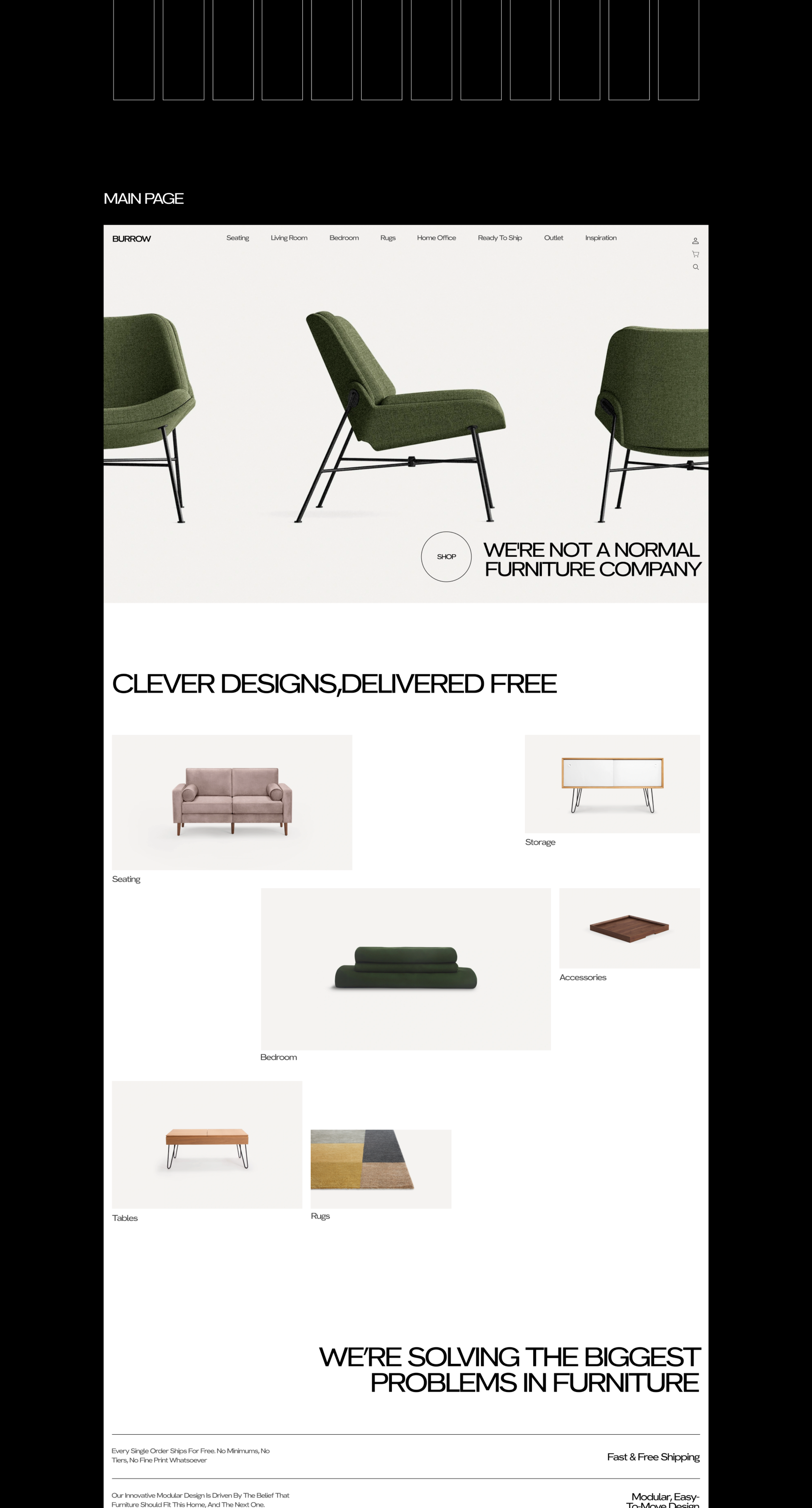 Redesign website | BURROW — Изображение №2 — Интерфейсы, Маркетинг на Dprofile