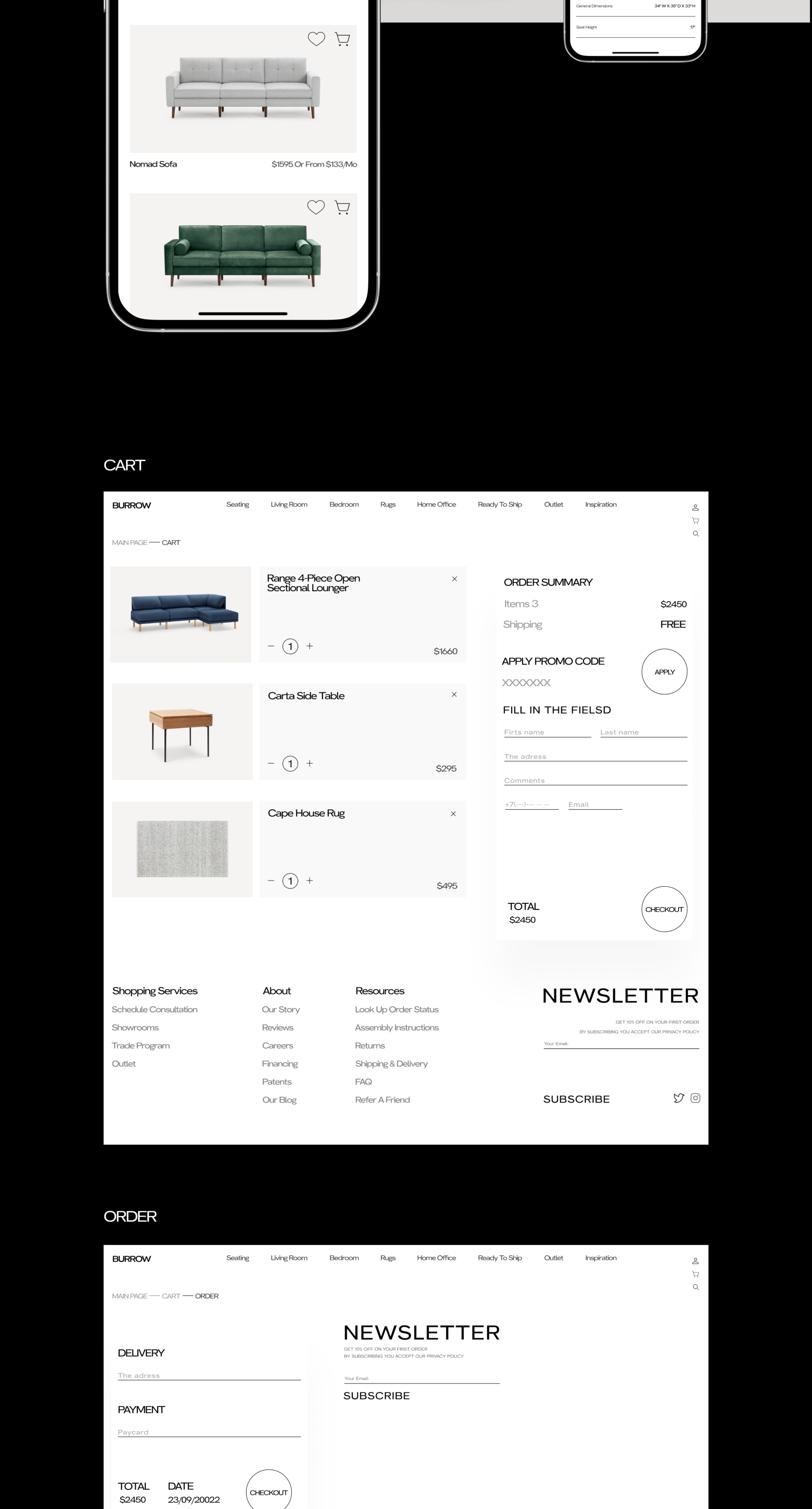 Redesign website | BURROW — Изображение №8 — Интерфейсы, Маркетинг на Dprofile