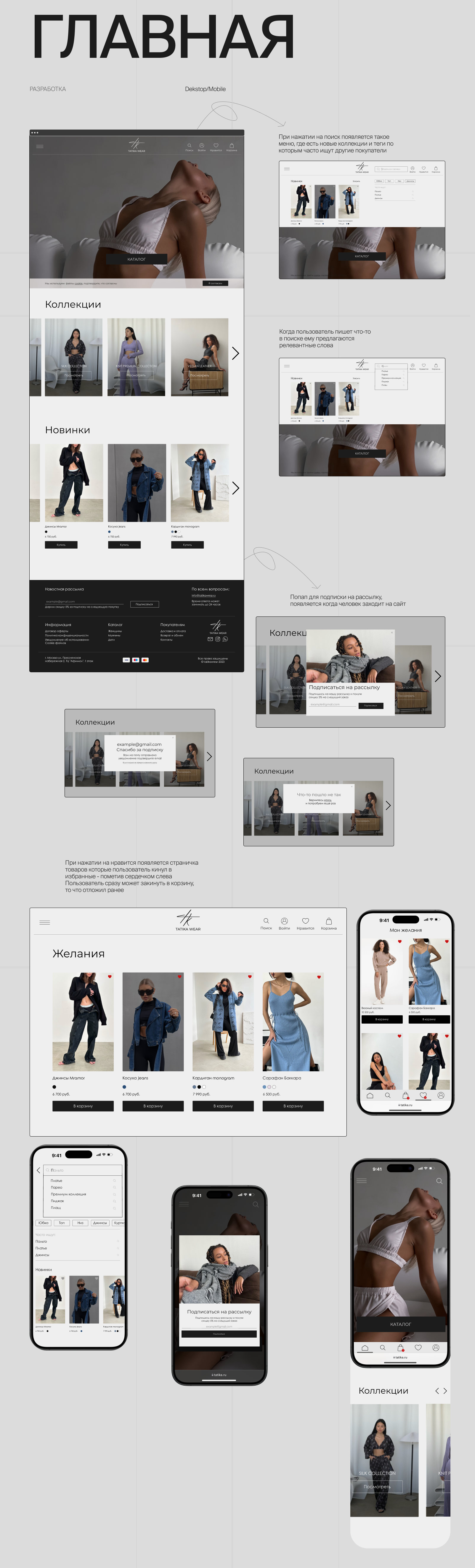 TATIKA WEAR ИНТЕРНЕТ МАГАЗИН — Изображение №3 — Интерфейсы на Dprofile