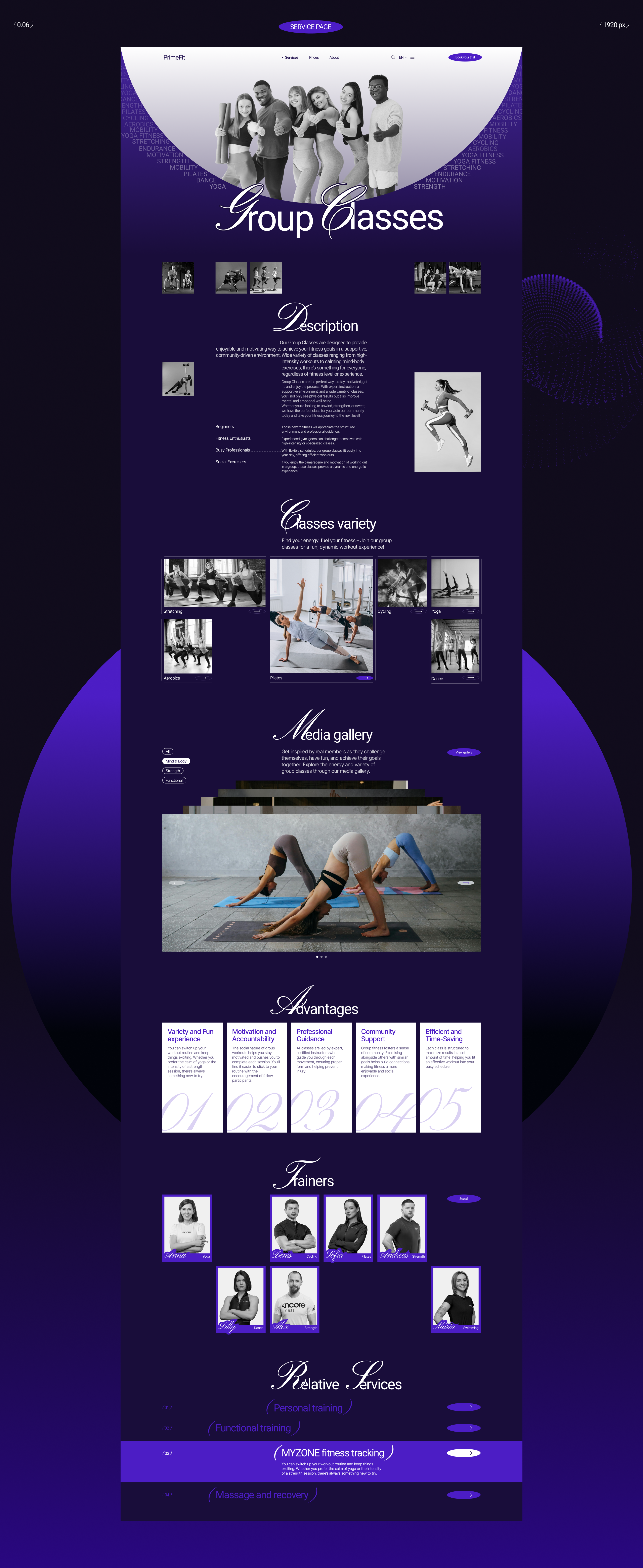 PrimeFit Club | Corporate Website — Изображение №9 — Интерфейсы на Dprofile