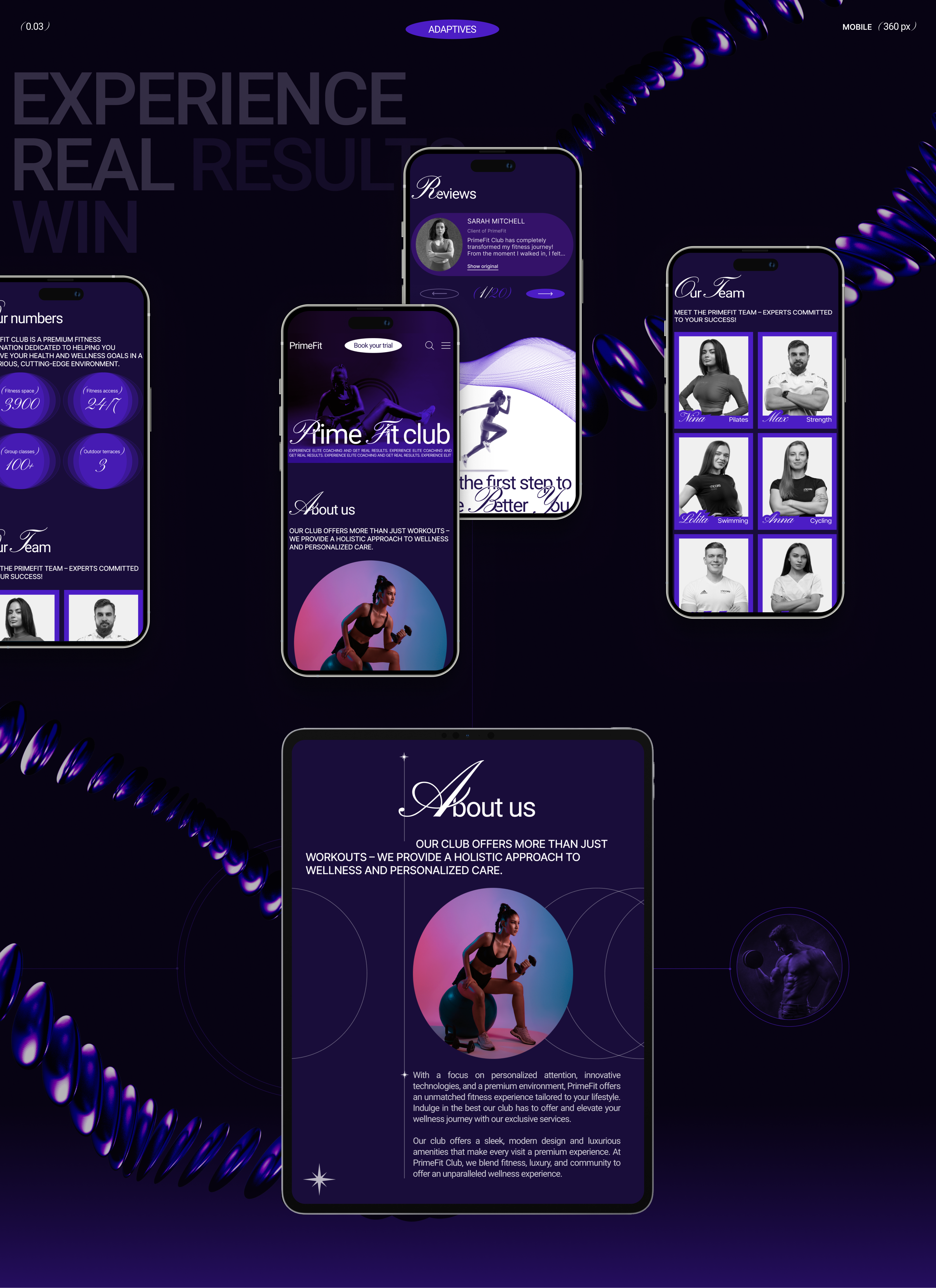 PrimeFit Club | Corporate Website — Изображение №4 — Интерфейсы на Dprofile