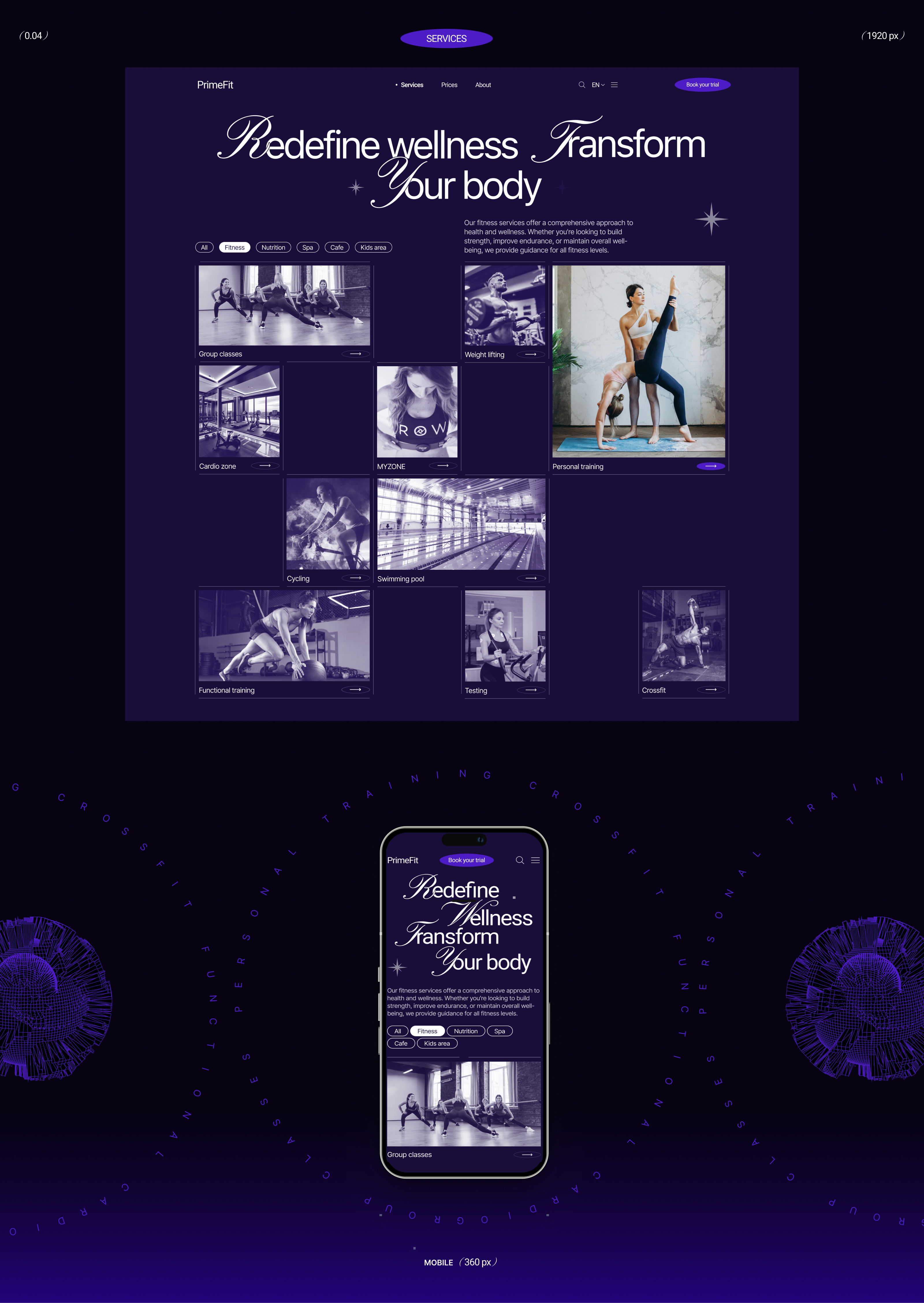 PrimeFit Club | Corporate Website — Изображение №7 — Интерфейсы на Dprofile