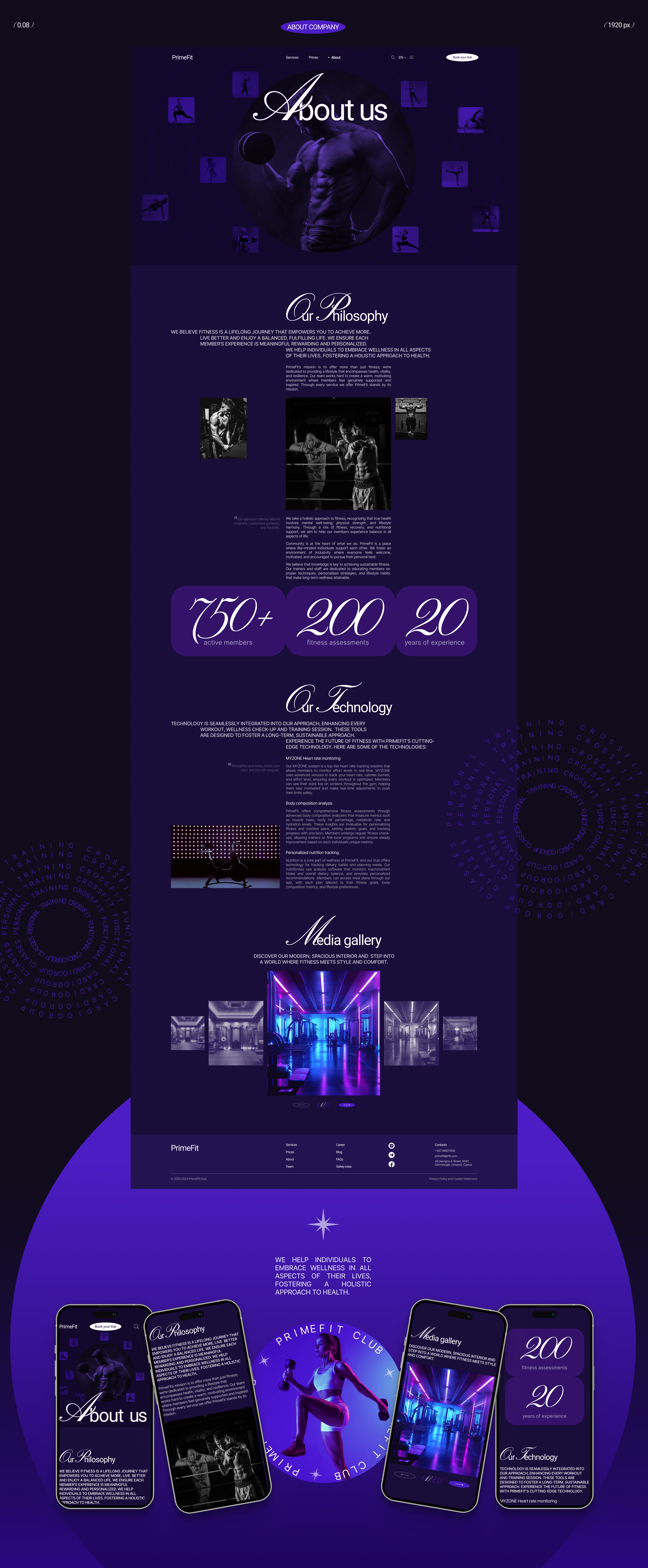 PrimeFit Club | Corporate Website — Изображение №13 — Интерфейсы на Dprofile