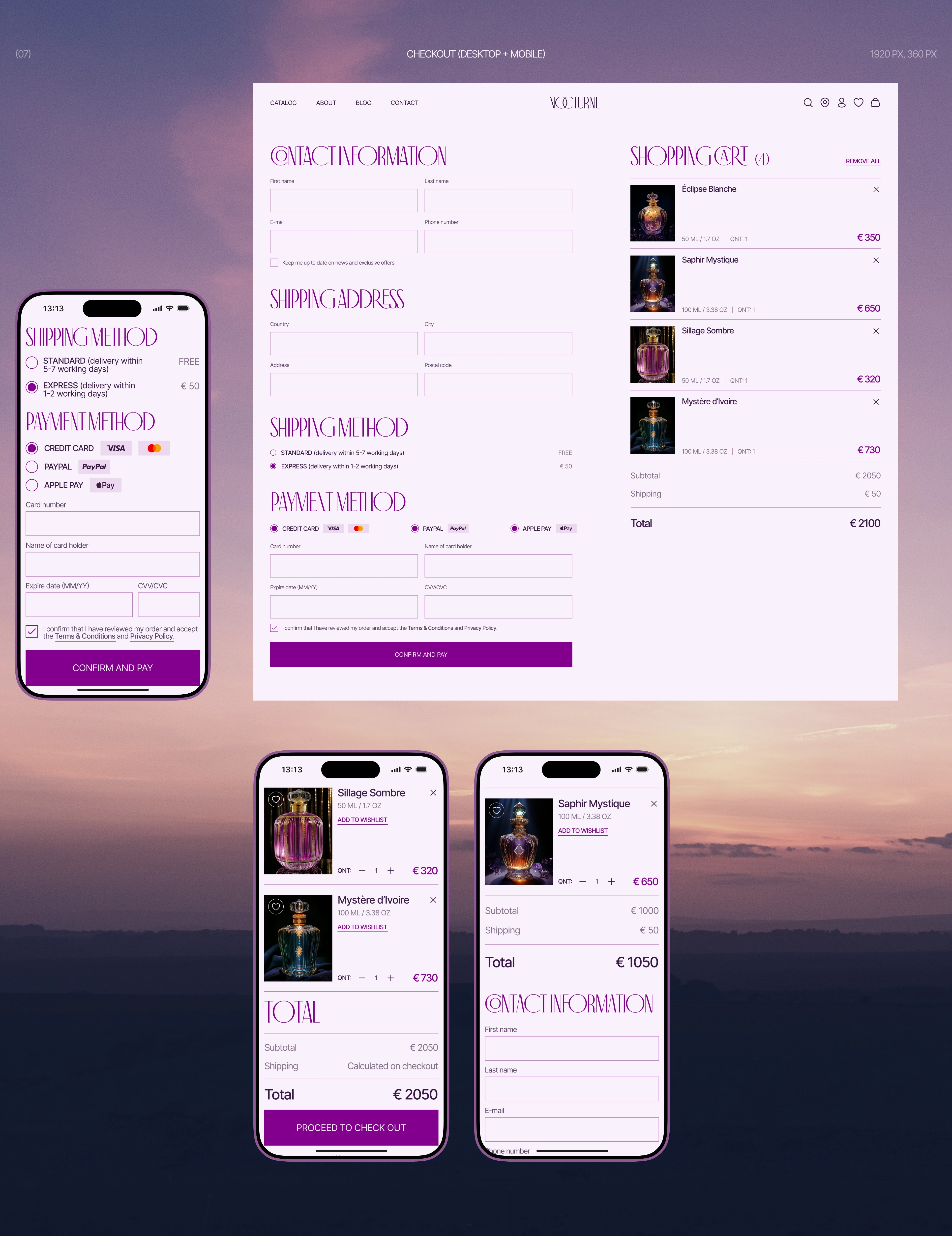 NOCTURNE | E-Commerce — Изображение №12 — Интерфейсы на Dprofile